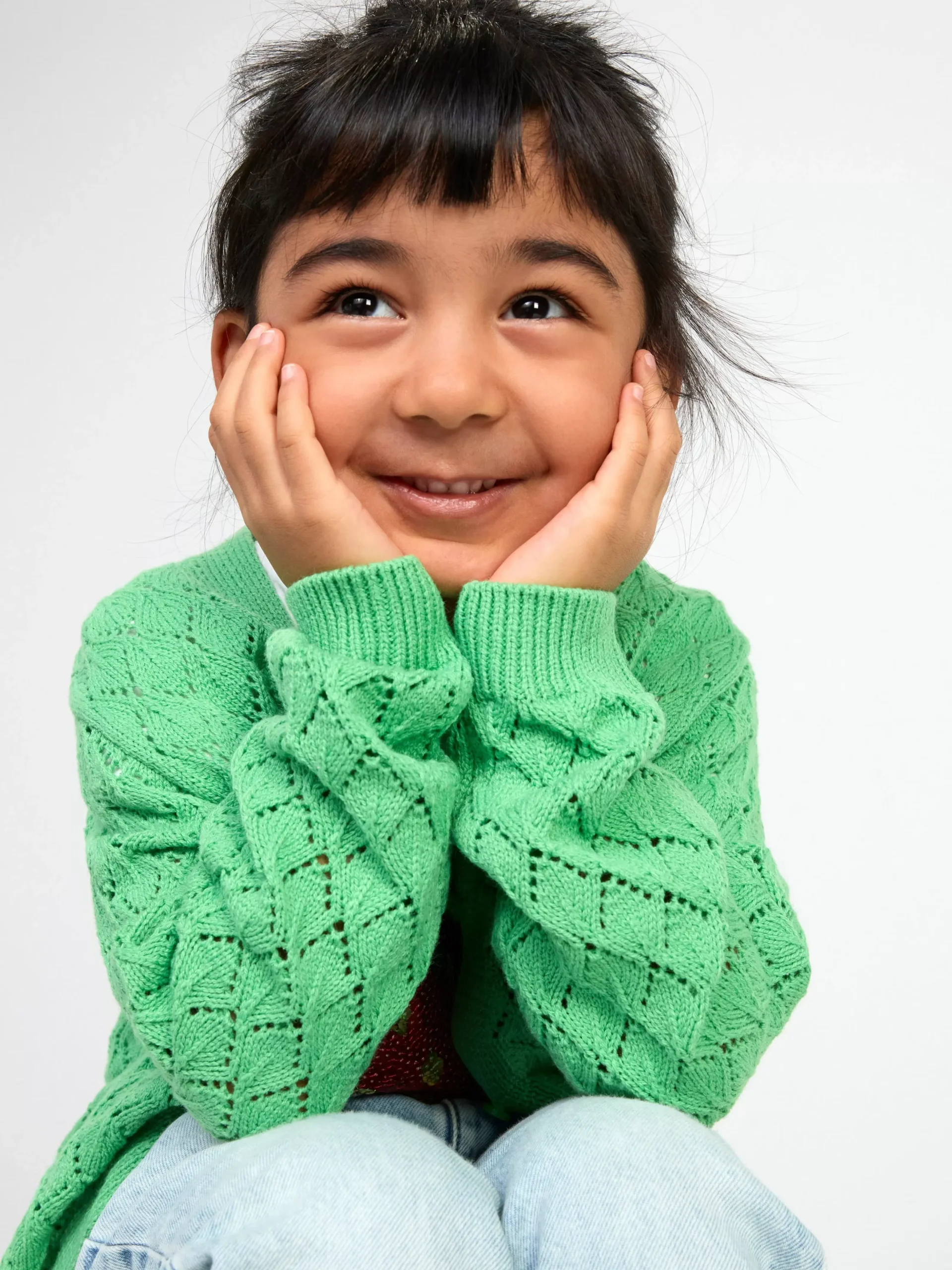 Tröjor & Cardigans>Lindex Monsterstickad Cardigan Green
