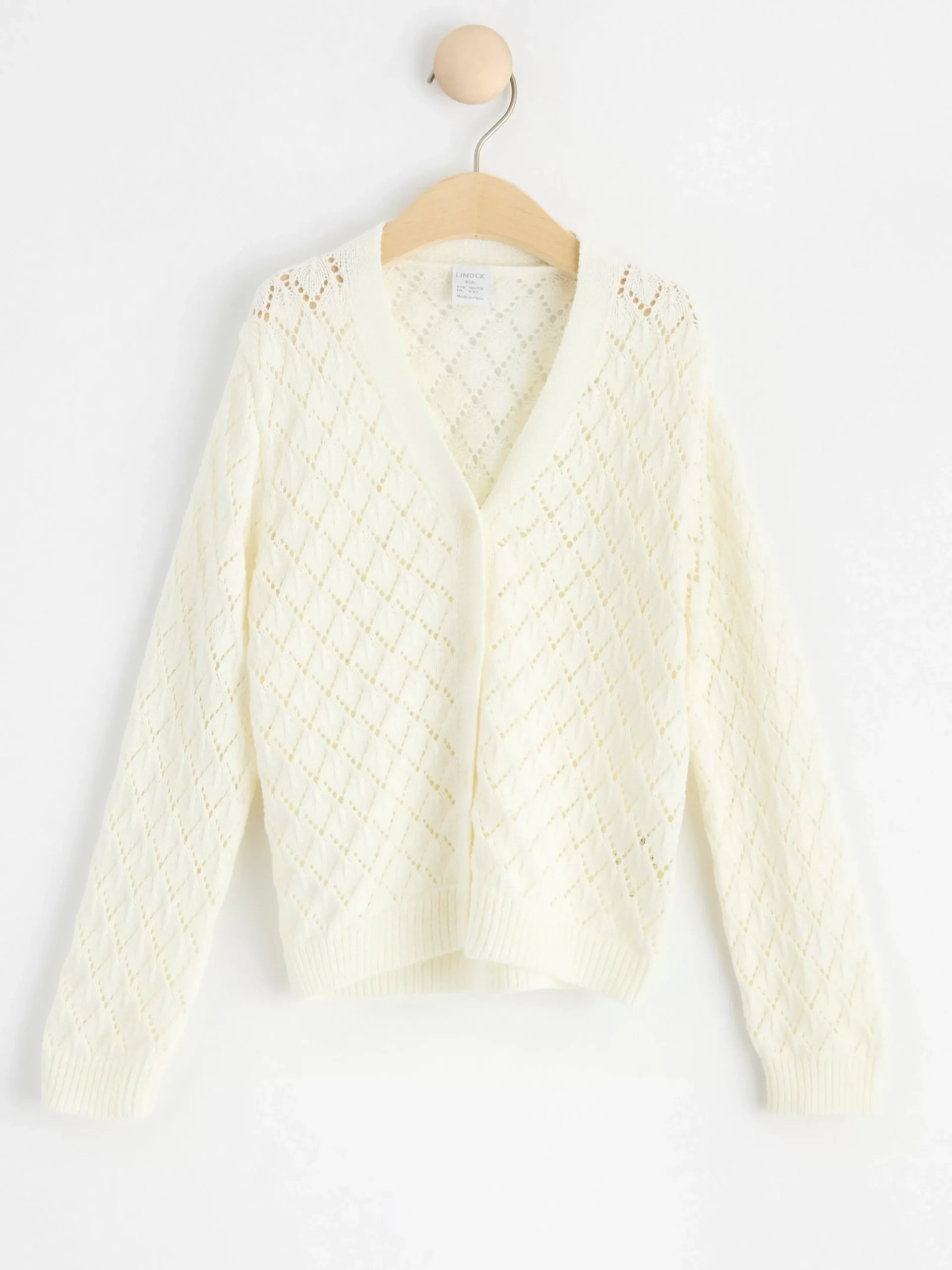 Tröjor & Cardigans>Lindex Monsterstickad Cardigan Light Dusty White