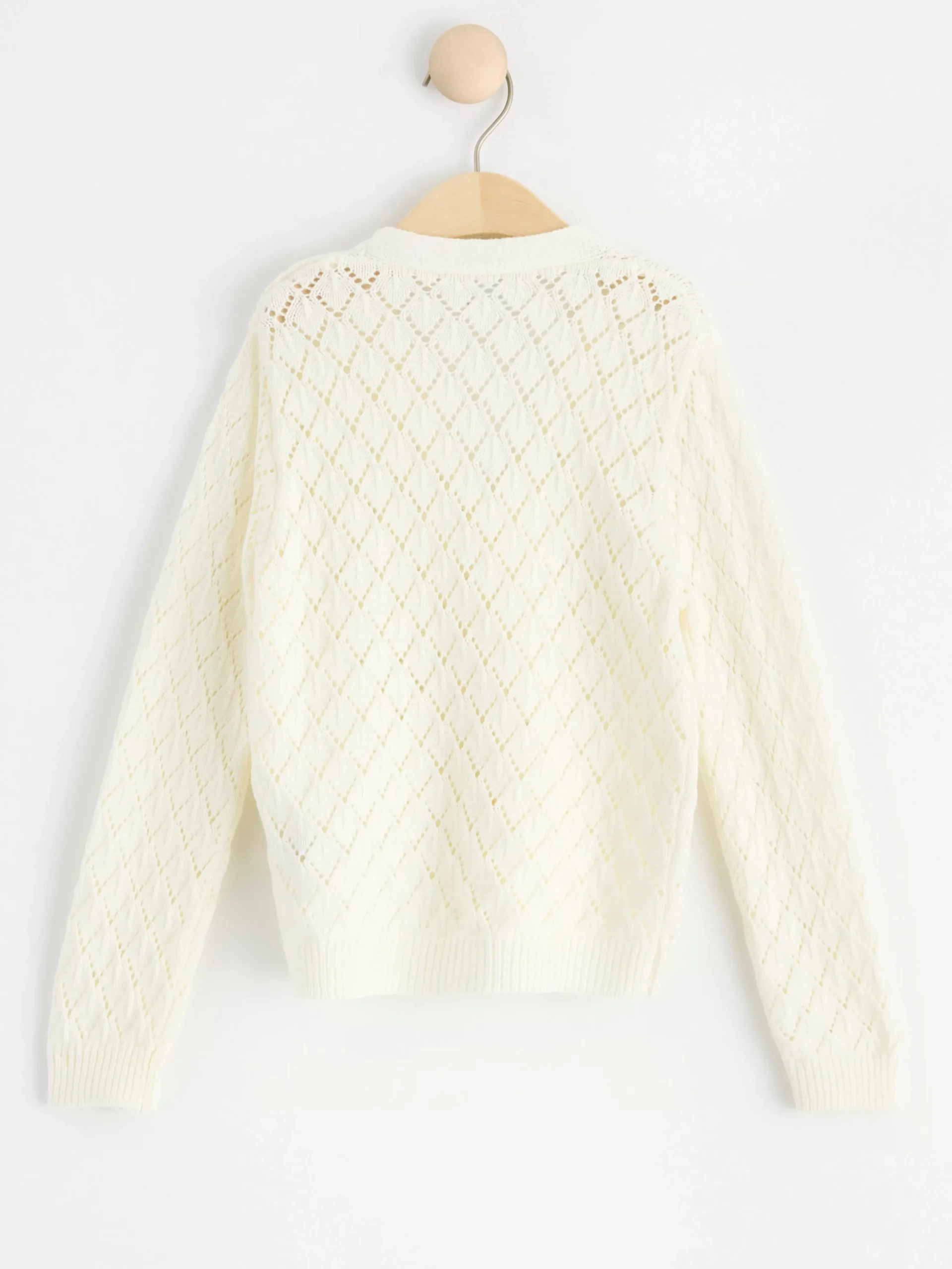 Tröjor & Cardigans>Lindex Monsterstickad Cardigan Light Dusty White