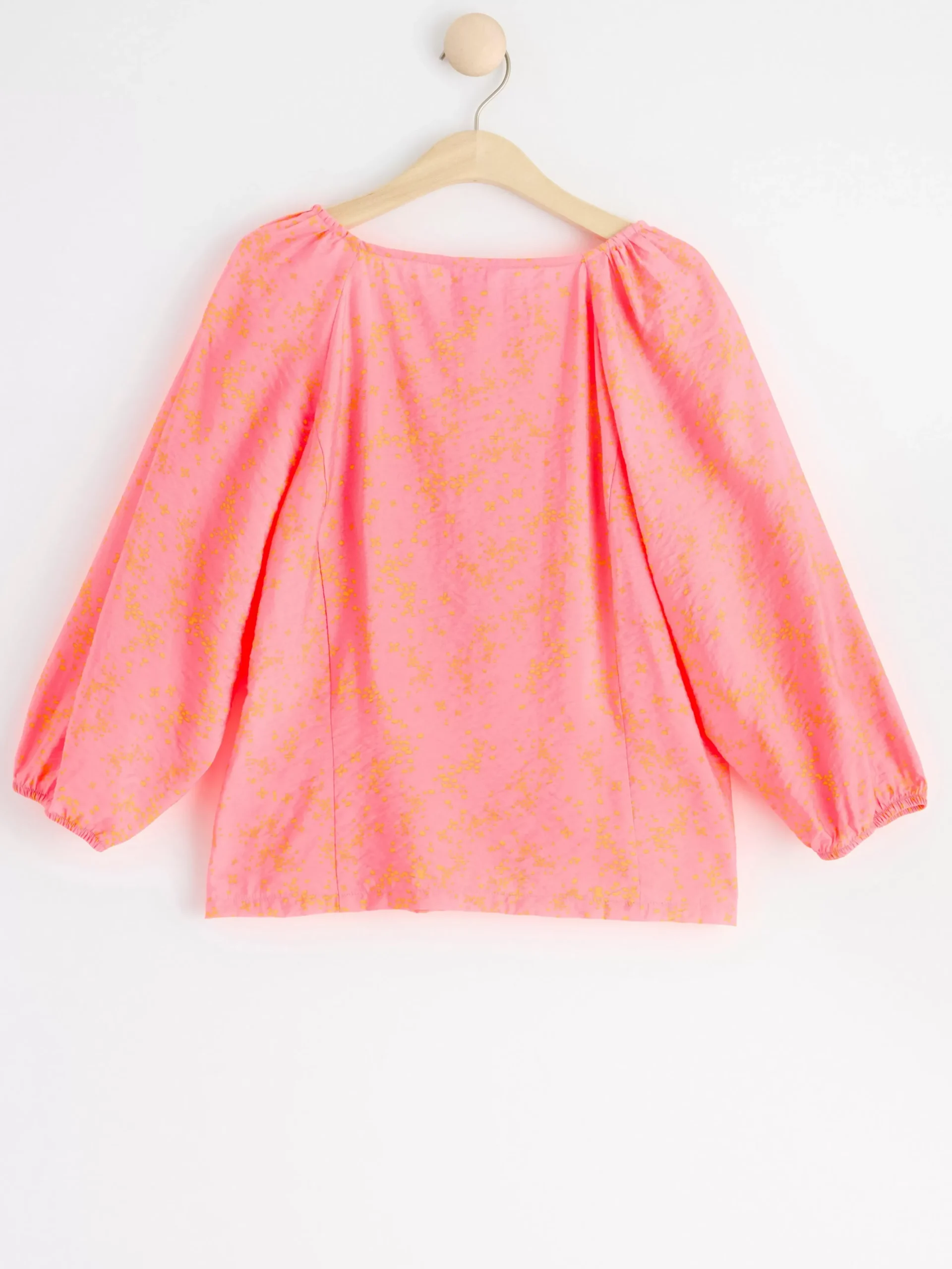 Blusar & Skjortor>Lindex Monstrad Blus Med Vid Arm Pink