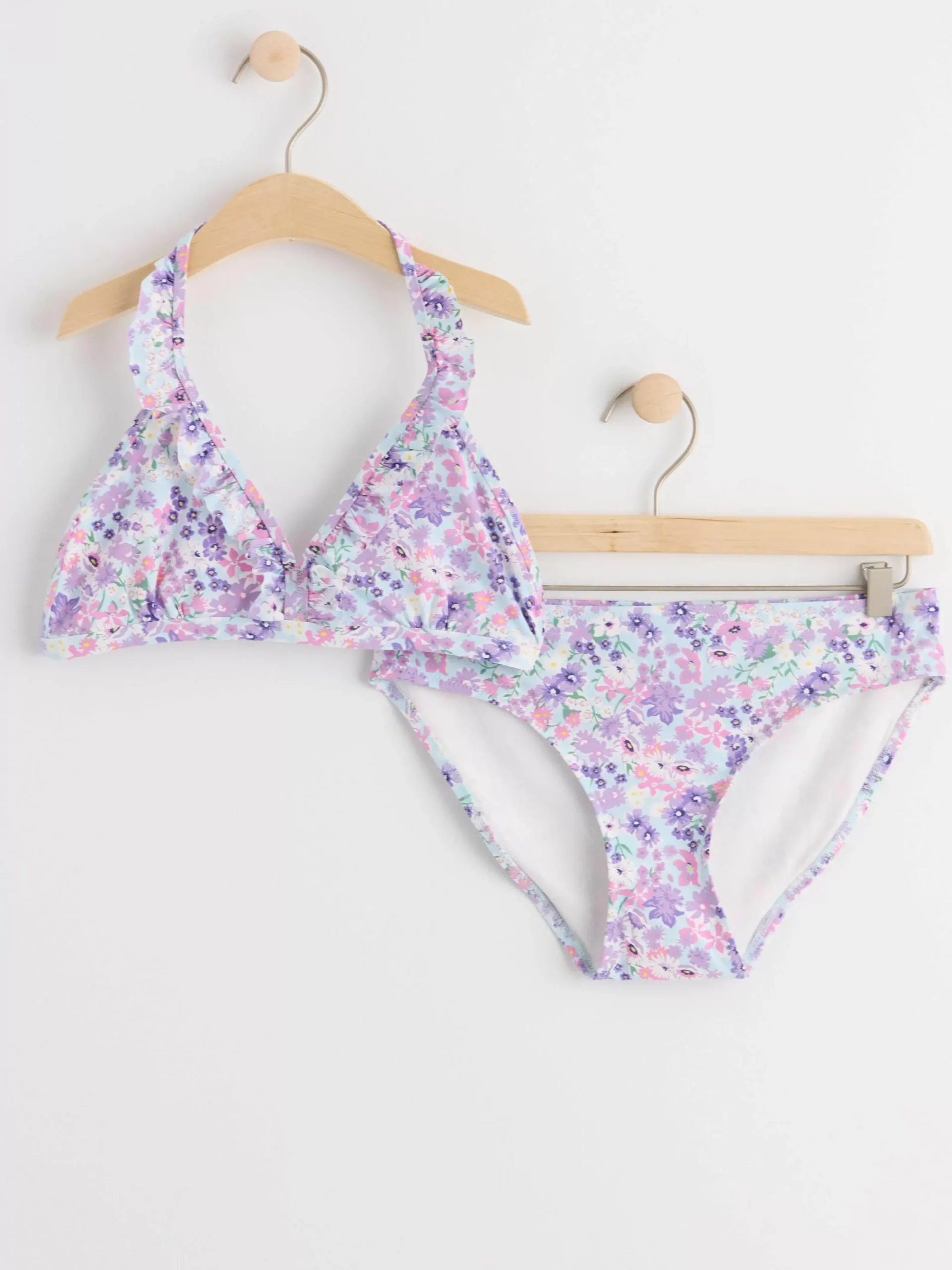 Badkläder & Uv>Lindex Monstrad Halterneck Bikini Med Volanger Light Lilac
