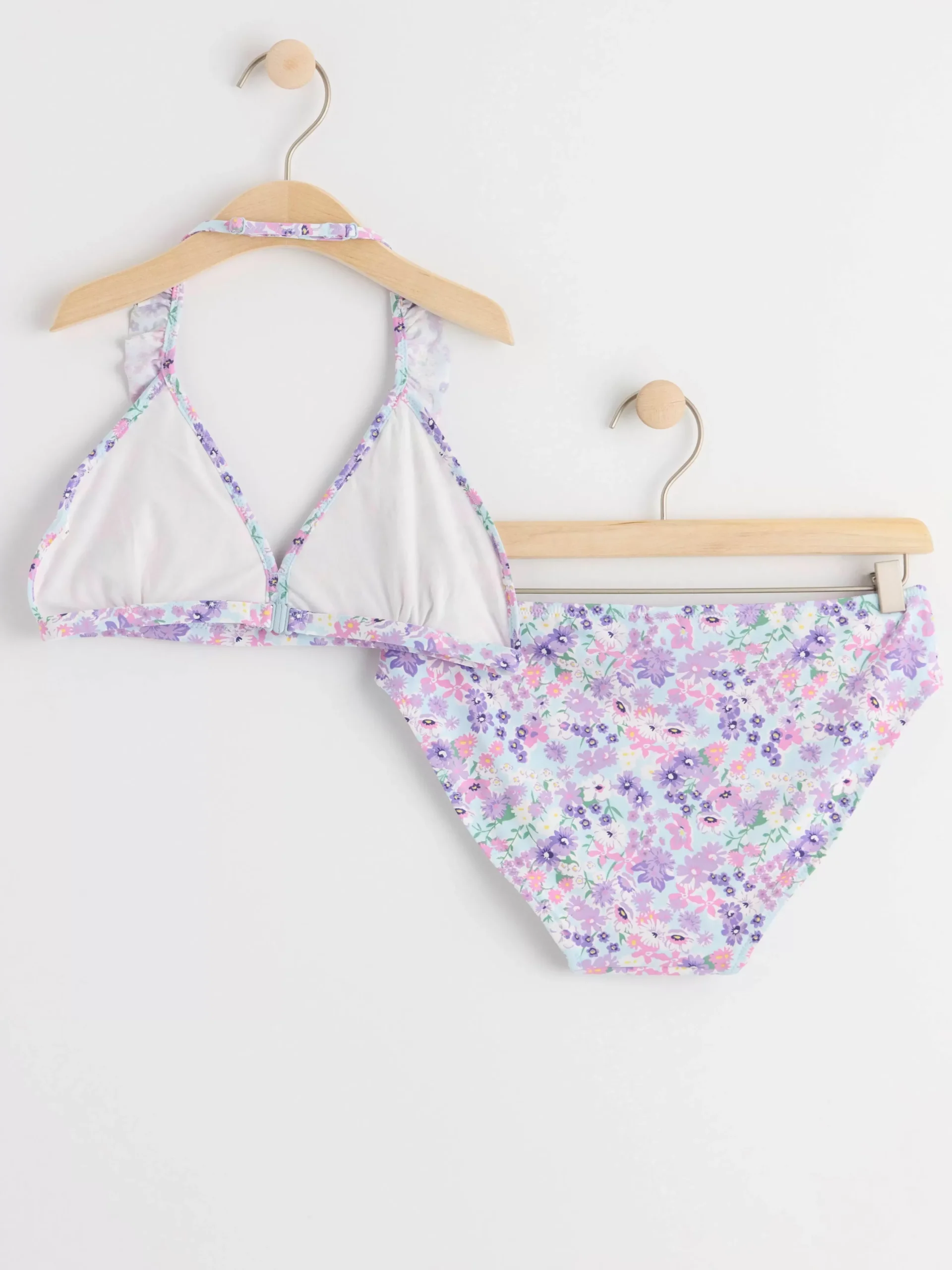 Badkläder & Uv>Lindex Monstrad Halterneck Bikini Med Volanger Light Lilac