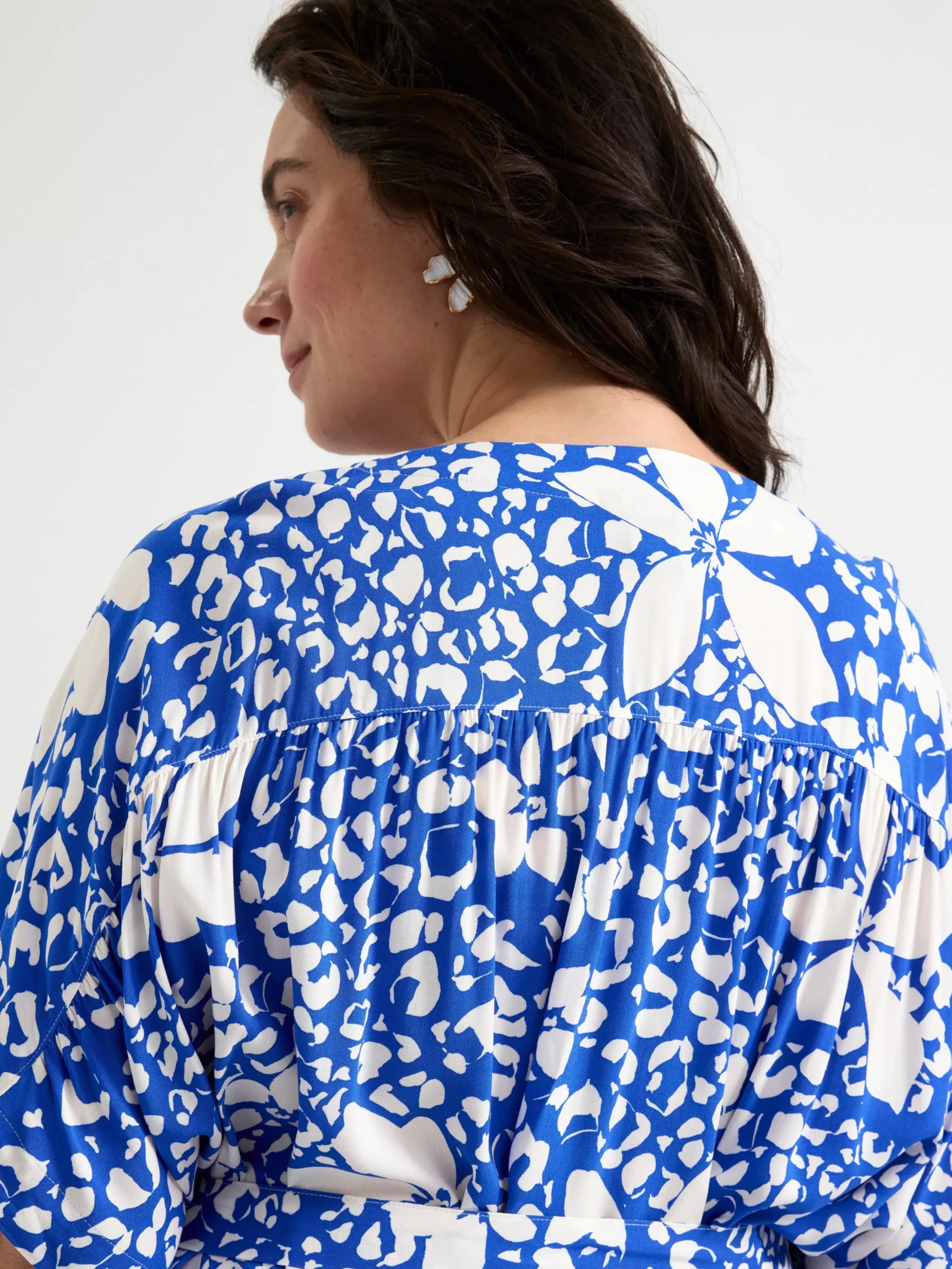 Klänningar>Lindex Monstrad Kaftanklanning Blue