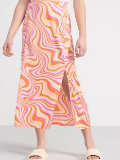Kjolar>Lindex Monstrad Kjol I Satin Light Orange