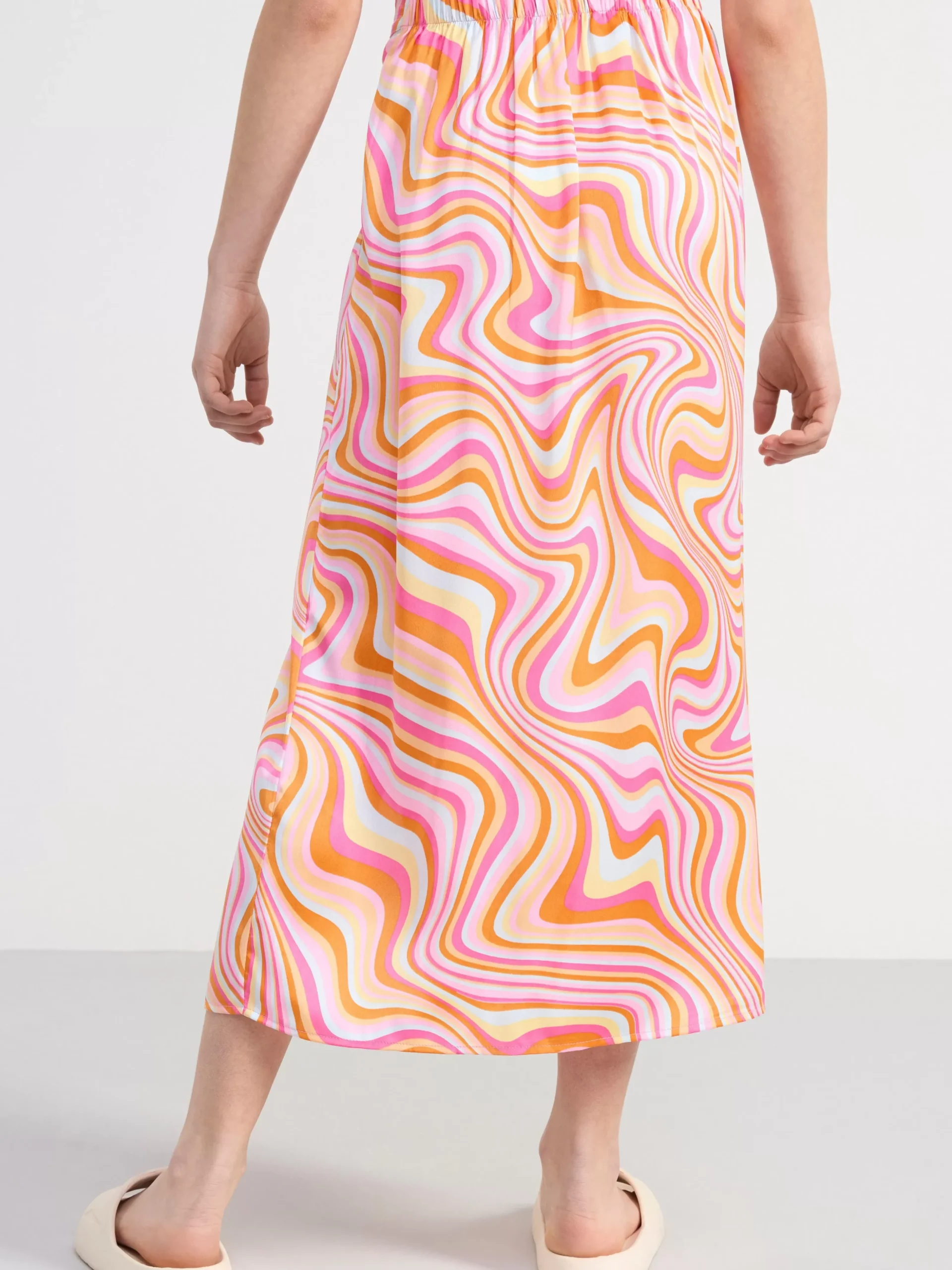Kjolar>Lindex Monstrad Kjol I Satin Light Orange