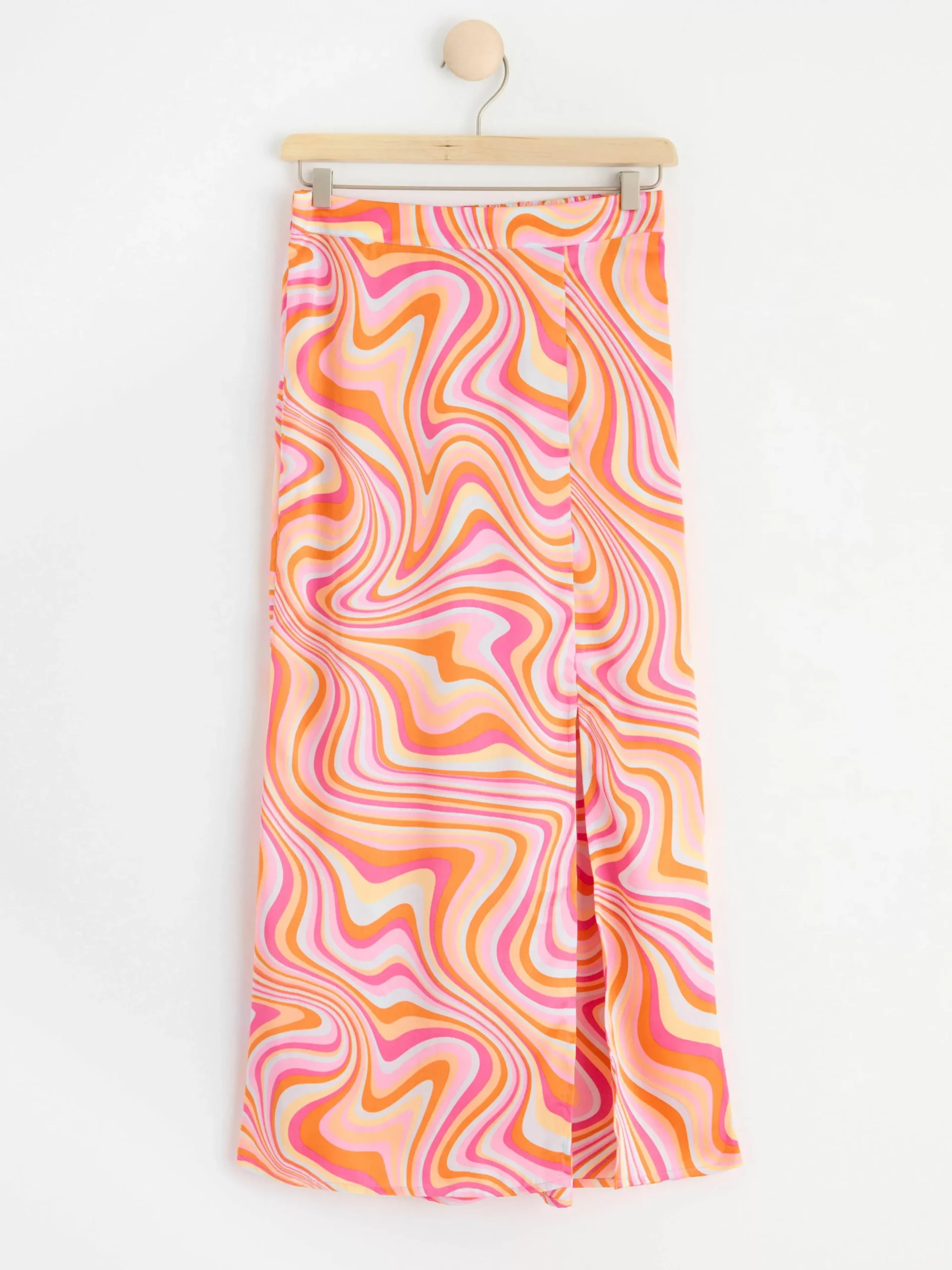 Kjolar>Lindex Monstrad Kjol I Satin Light Orange