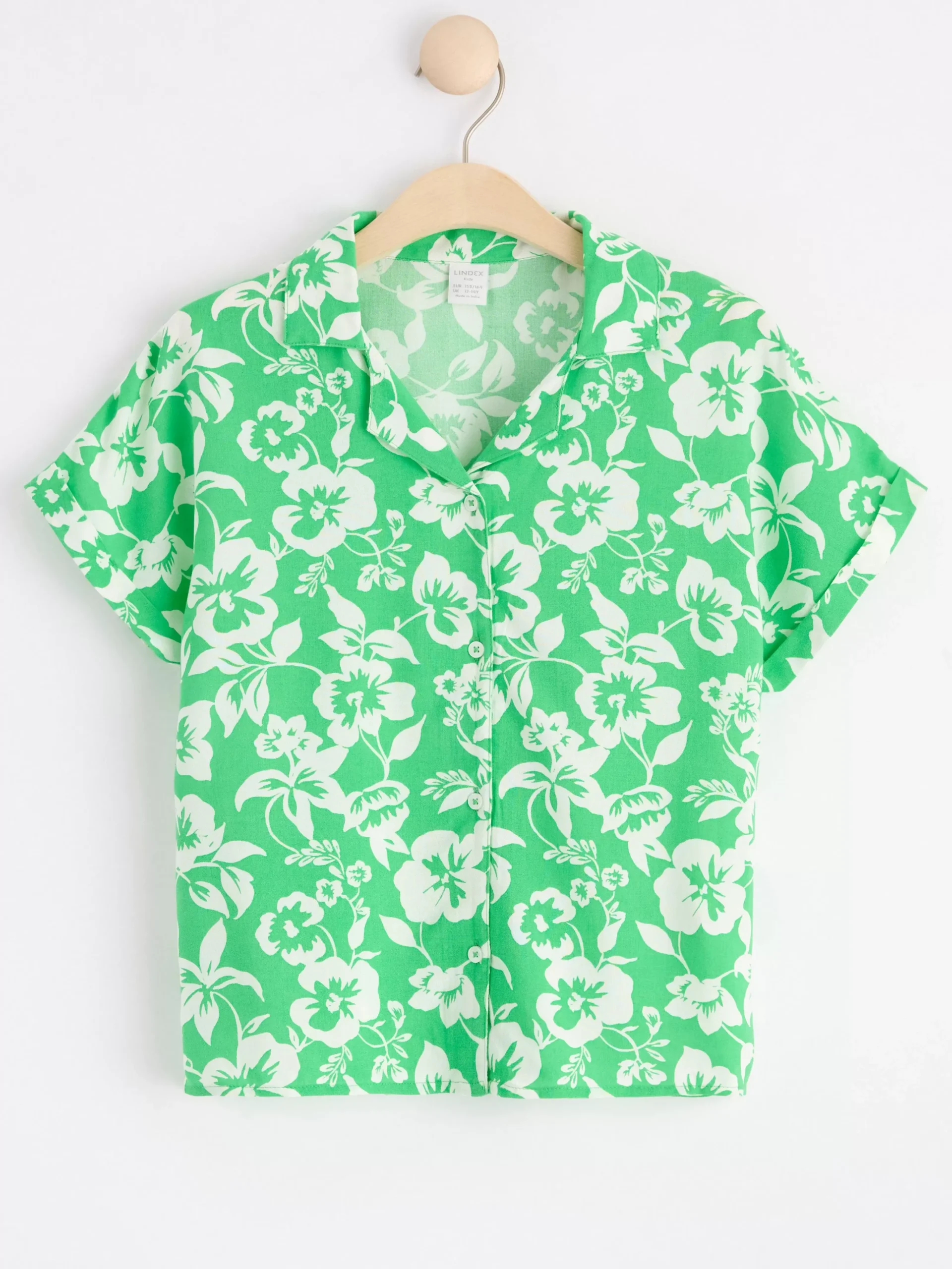Skjortor & Blusar>Lindex Monstrad Kortarmad Blus Green