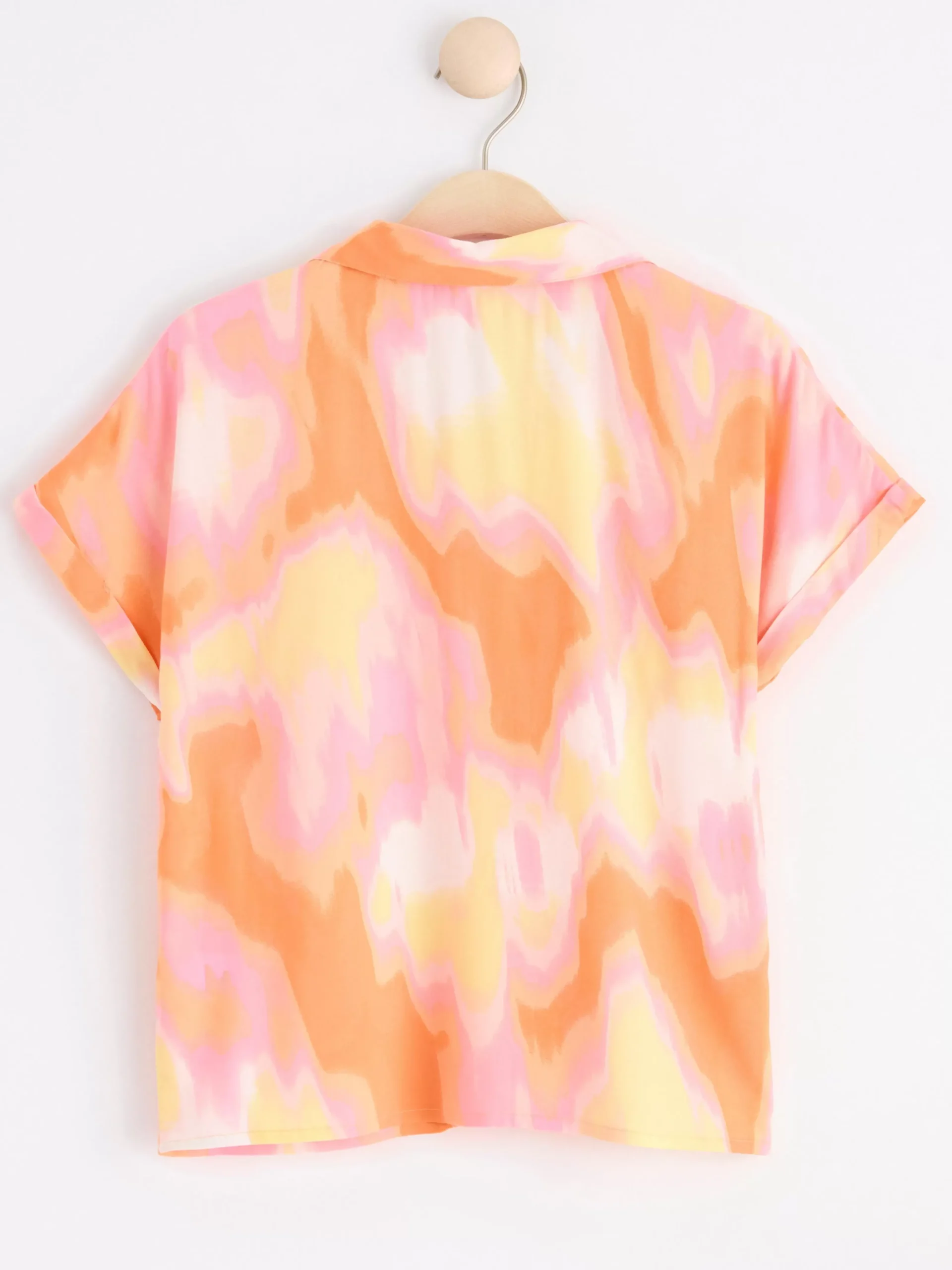 Skjortor & Blusar>Lindex Monstrad Kortarmad Blus Light Orange