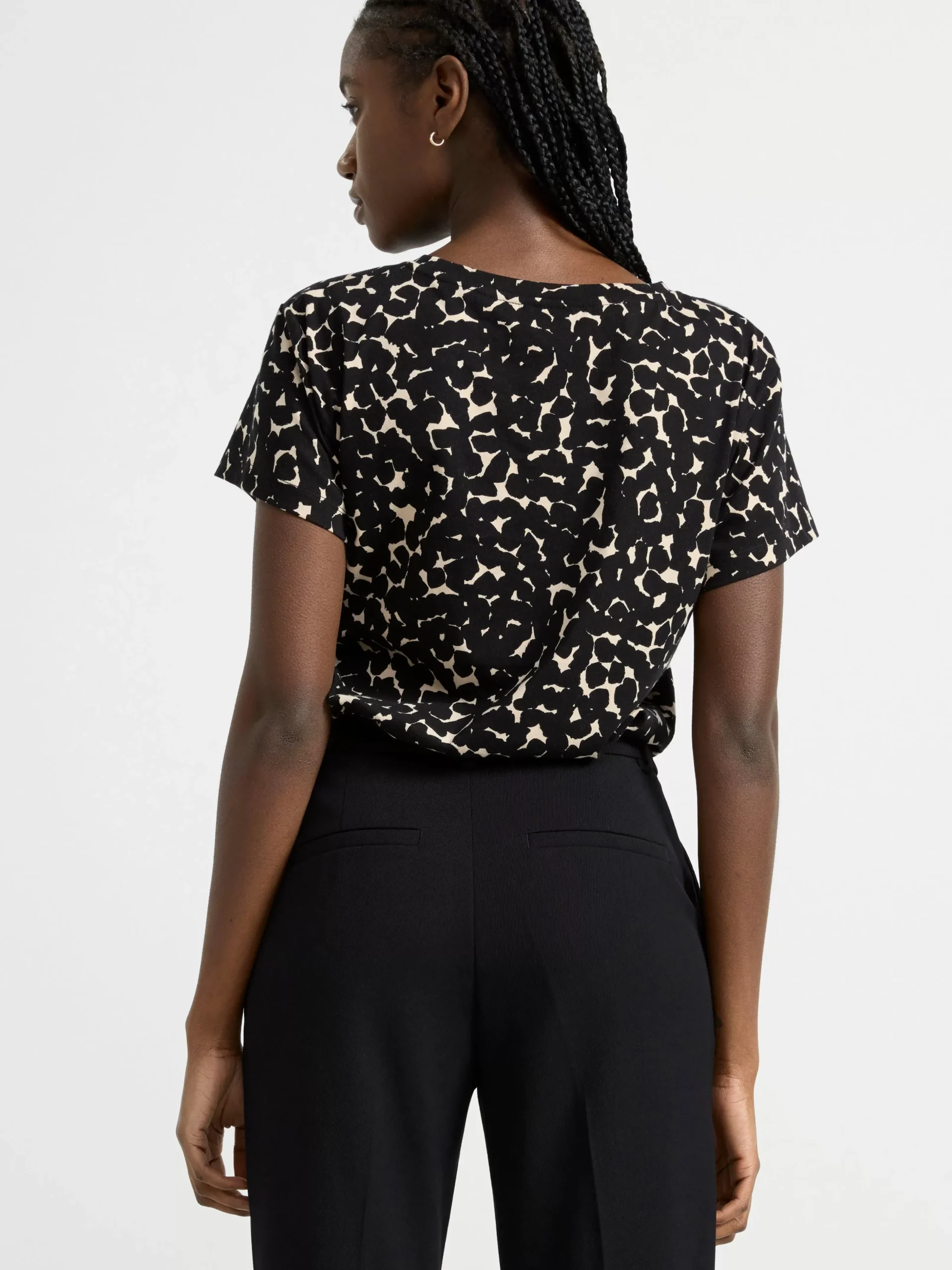 Toppar & T-Shirts>Lindex Monstrad Kortarmad Topp Black