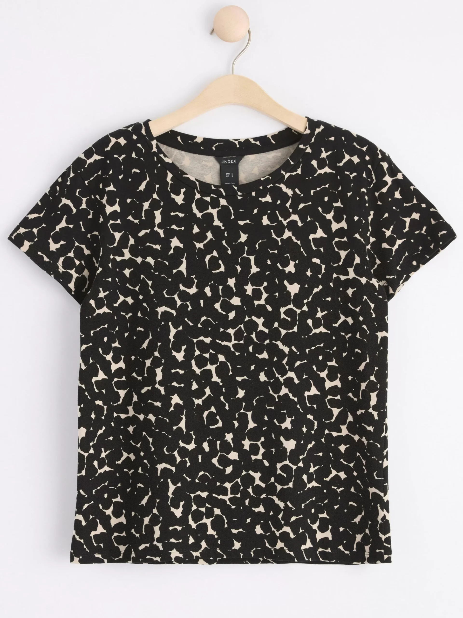 Toppar & T-Shirts>Lindex Monstrad Kortarmad Topp Black