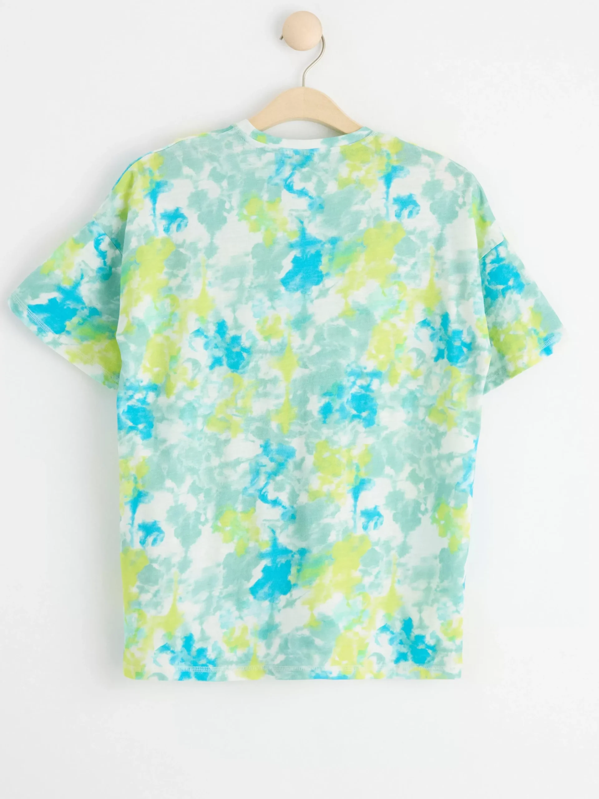 Toppar & T-Shirts>Lindex Monstrad Kortarmad Topp I Slubtrika Light Dusty White