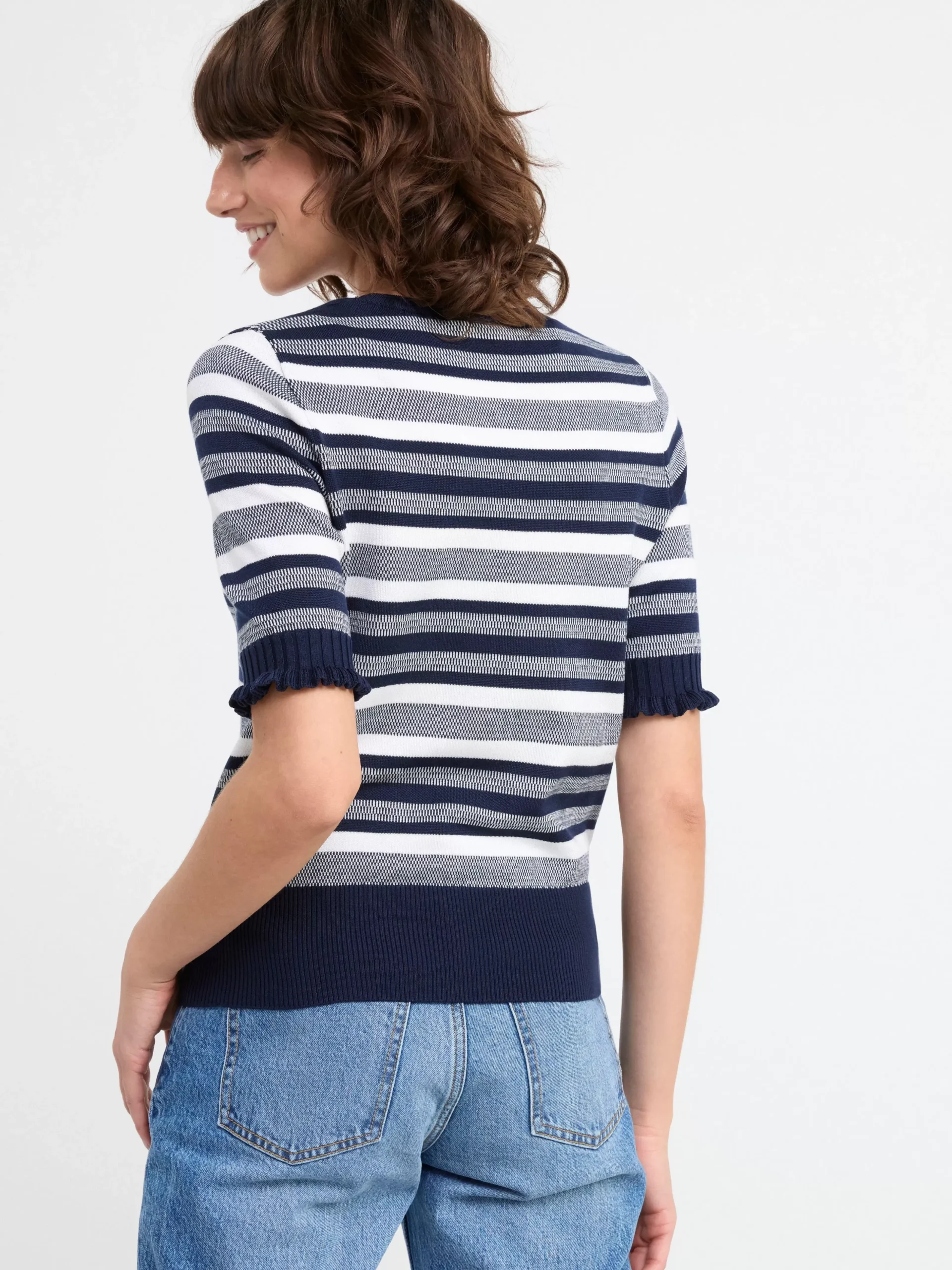 Tröjor & Cardigans>Lindex Monstrad Kortarmad Troja Navy