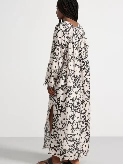 Klänningar>Lindex Monstrad Langarmad Kaftanklanning Black