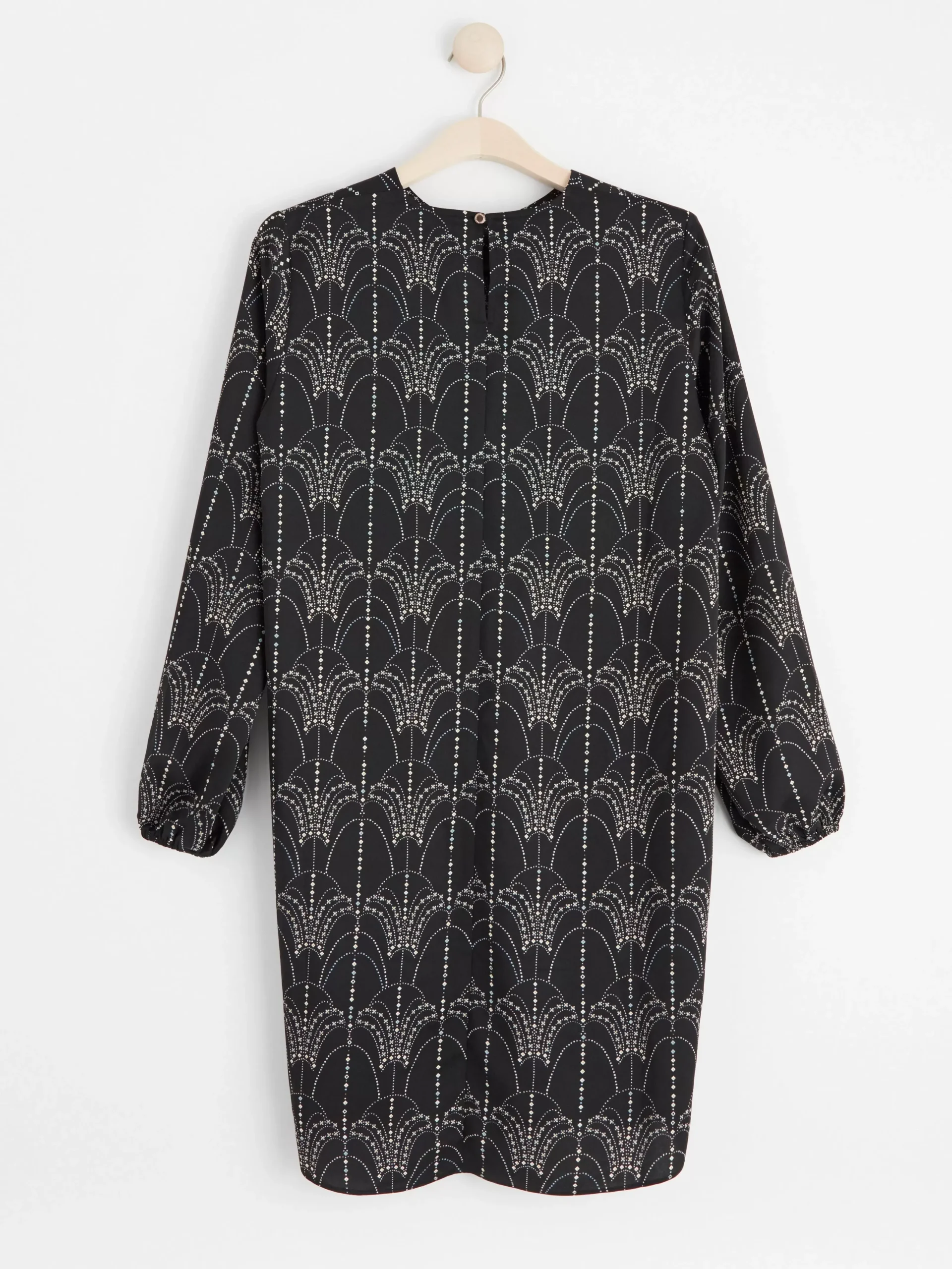 Klänningar>Lindex Monstrad Langarmad Klanning Black