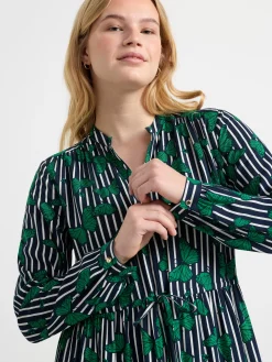 Klänningar>Lindex Monstrad Langarmad Klanning Green