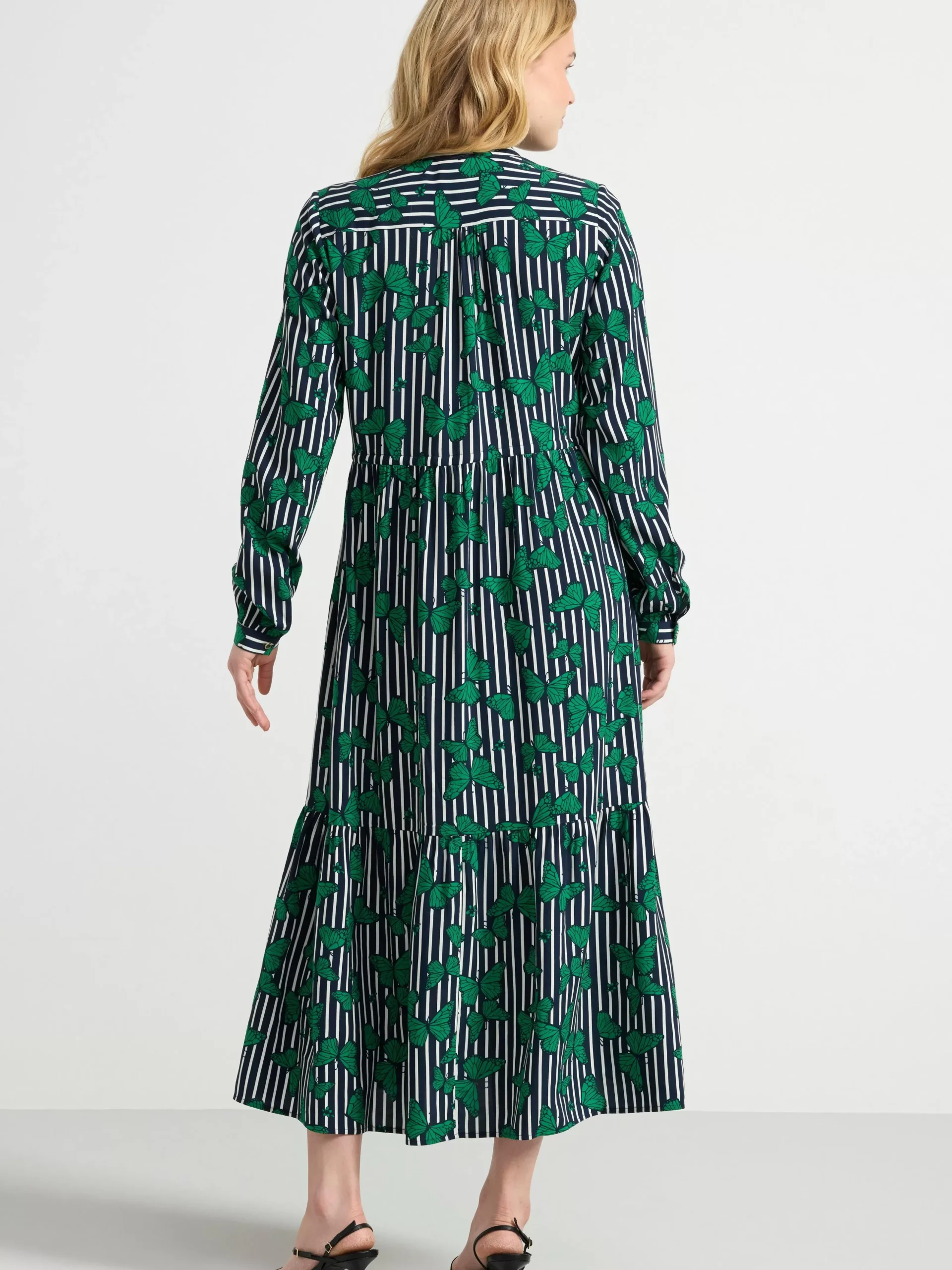 Klänningar>Lindex Monstrad Langarmad Klanning Green