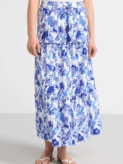 Kjolar>Lindex Monstrad Maxikjol Blue