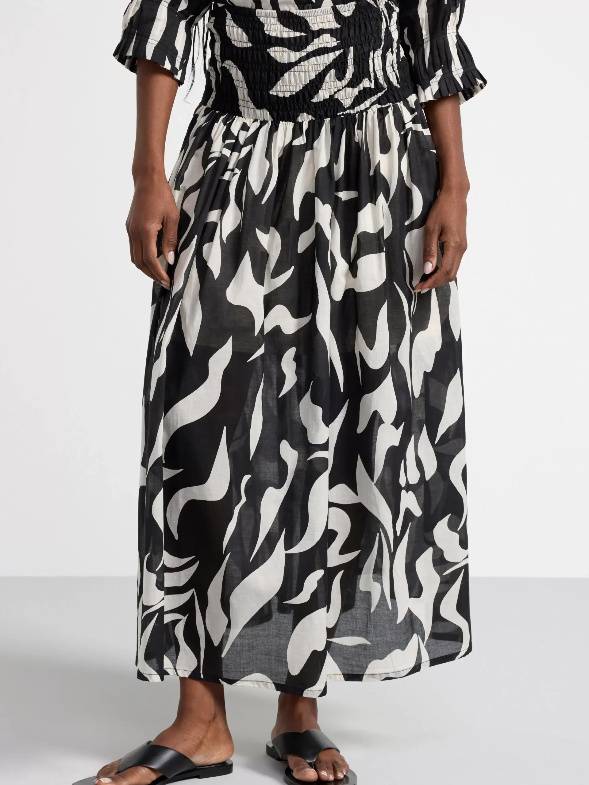 Kjolar>Lindex Monstrad Midikjol Black