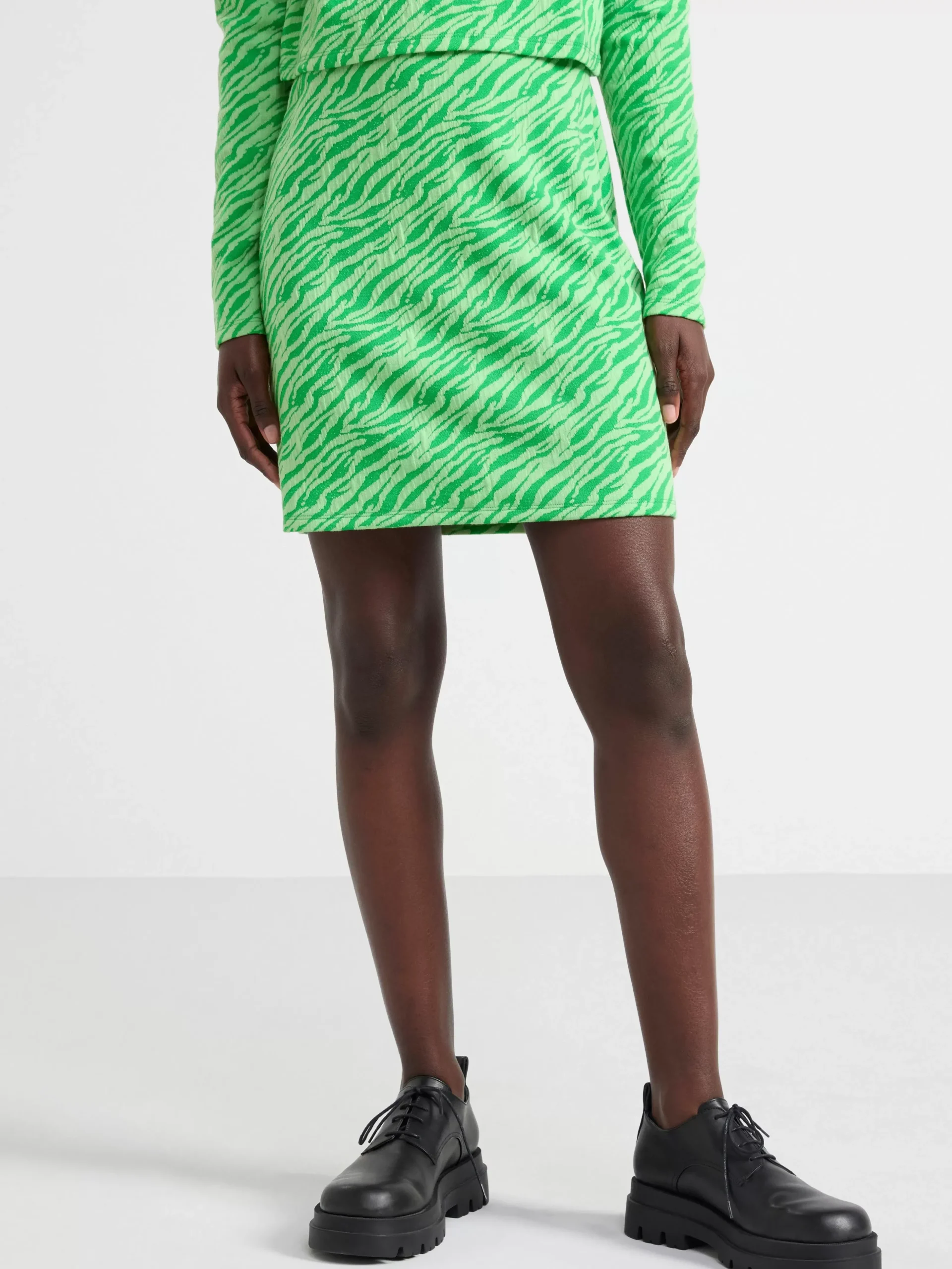 Kjolar>Lindex Monstrad Minikjol Green
