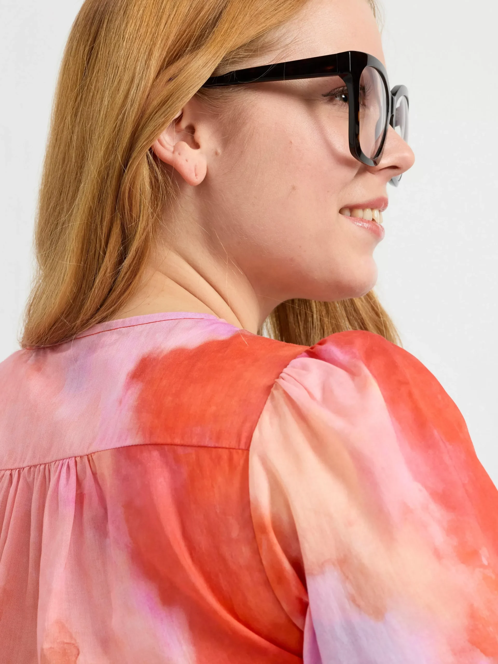 Blusar & Skjortor>Lindex Monstrad Omlottblus Med Puffarm Pink
