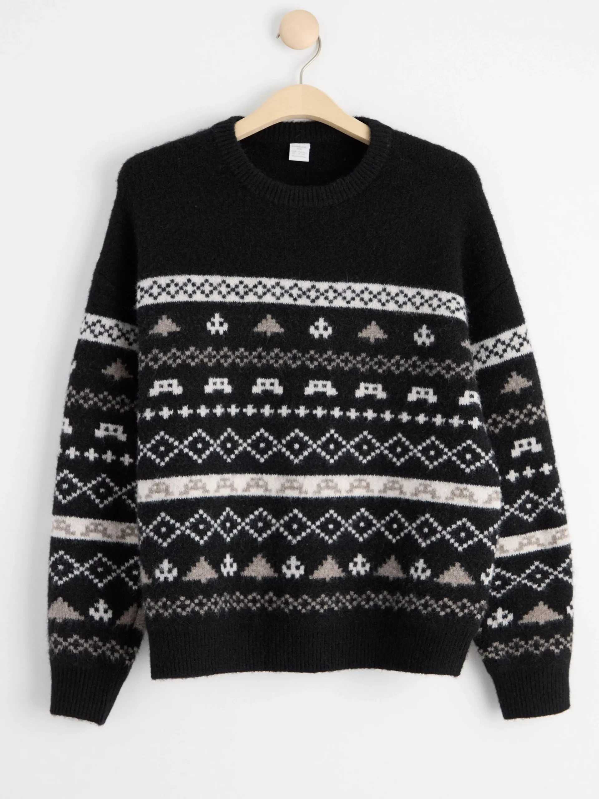 Tröjor & Cardigans>Lindex Monstrad Stickad Troja Black