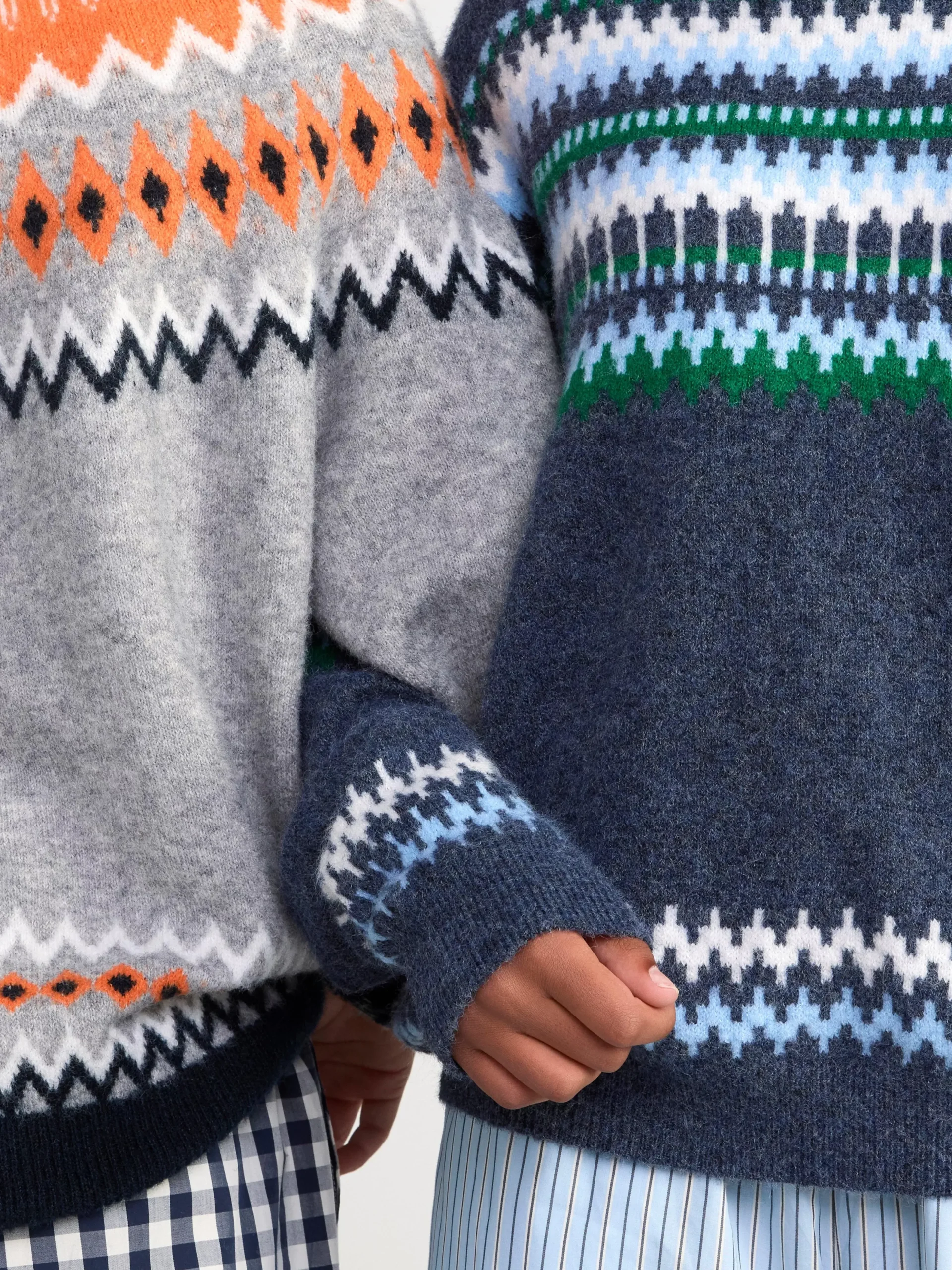 Tröjor & Cardigans>Lindex Monstrad Stickad Troja Blue Melange