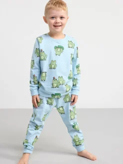 Nattplagg>Lindex Monstrat Pyjamasset Light Blue