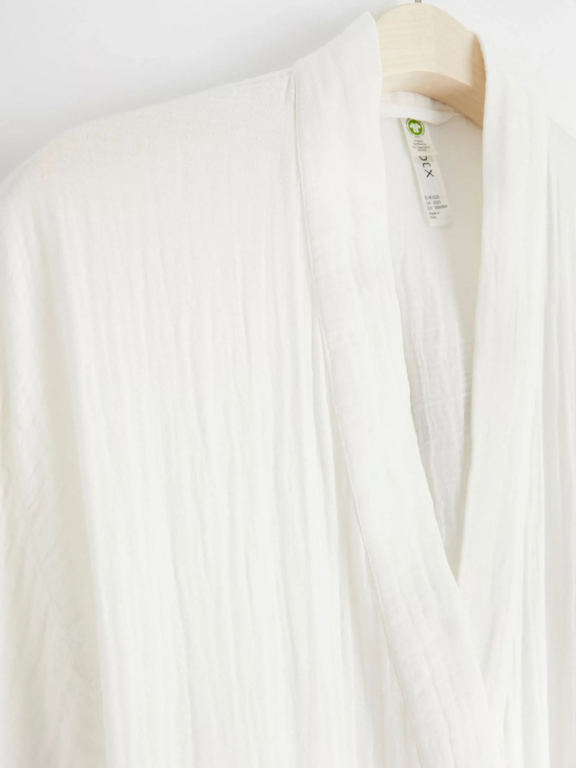 Nattplagg>Lindex Morgonrock I Bomullsvav Off White