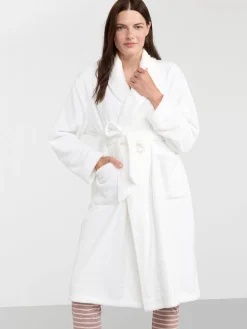 Nattplagg>Lindex Morgonrock I Fleece Off White
