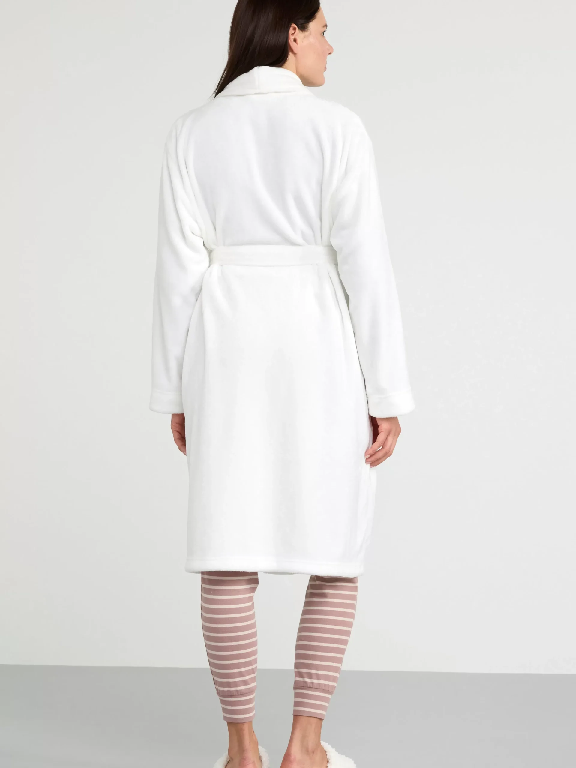 Nattplagg>Lindex Morgonrock I Fleece Off White