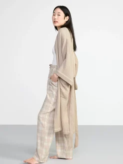 Nattplagg>Lindex Morgonrock I Vafflad Bomull Light Beige