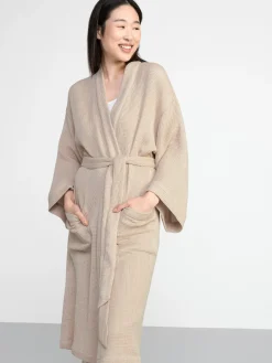 Nattplagg>Lindex Morgonrock I Vafflad Bomull Light Beige