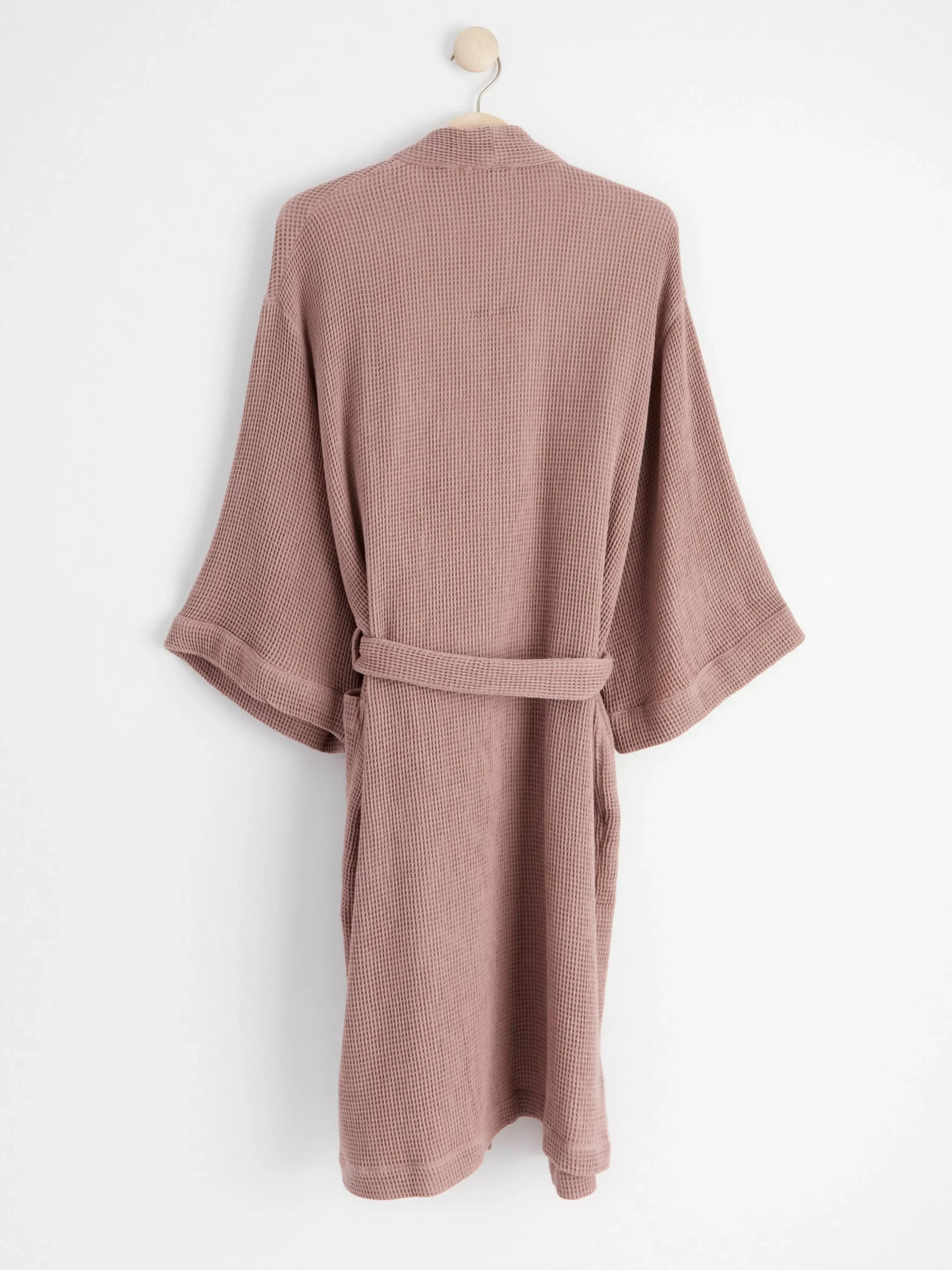 Nattplagg>Lindex Morgonrock I Vafflad Bomull Dark Dusty Pink