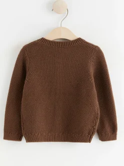 Tröjor & Cardigans>Lindex Mosstickad Cardigan Brown