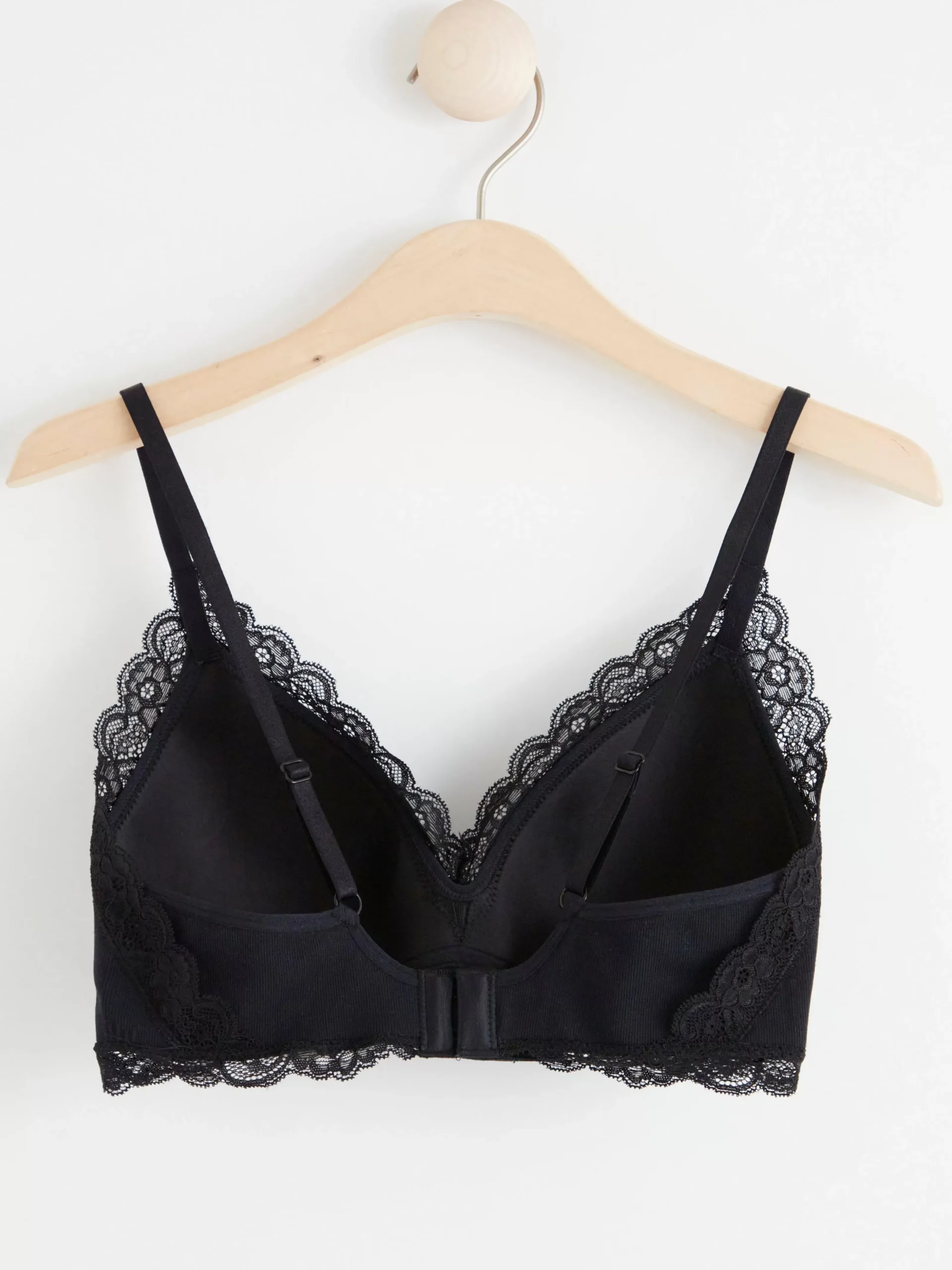 Bh>Lindex Mynta Bygellos Bh Med Spets Black