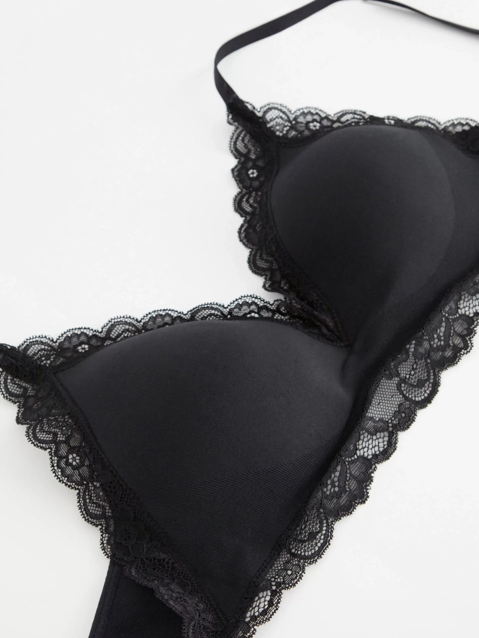 Bh>Lindex Mynta Bygellos Bh Med Spets Black