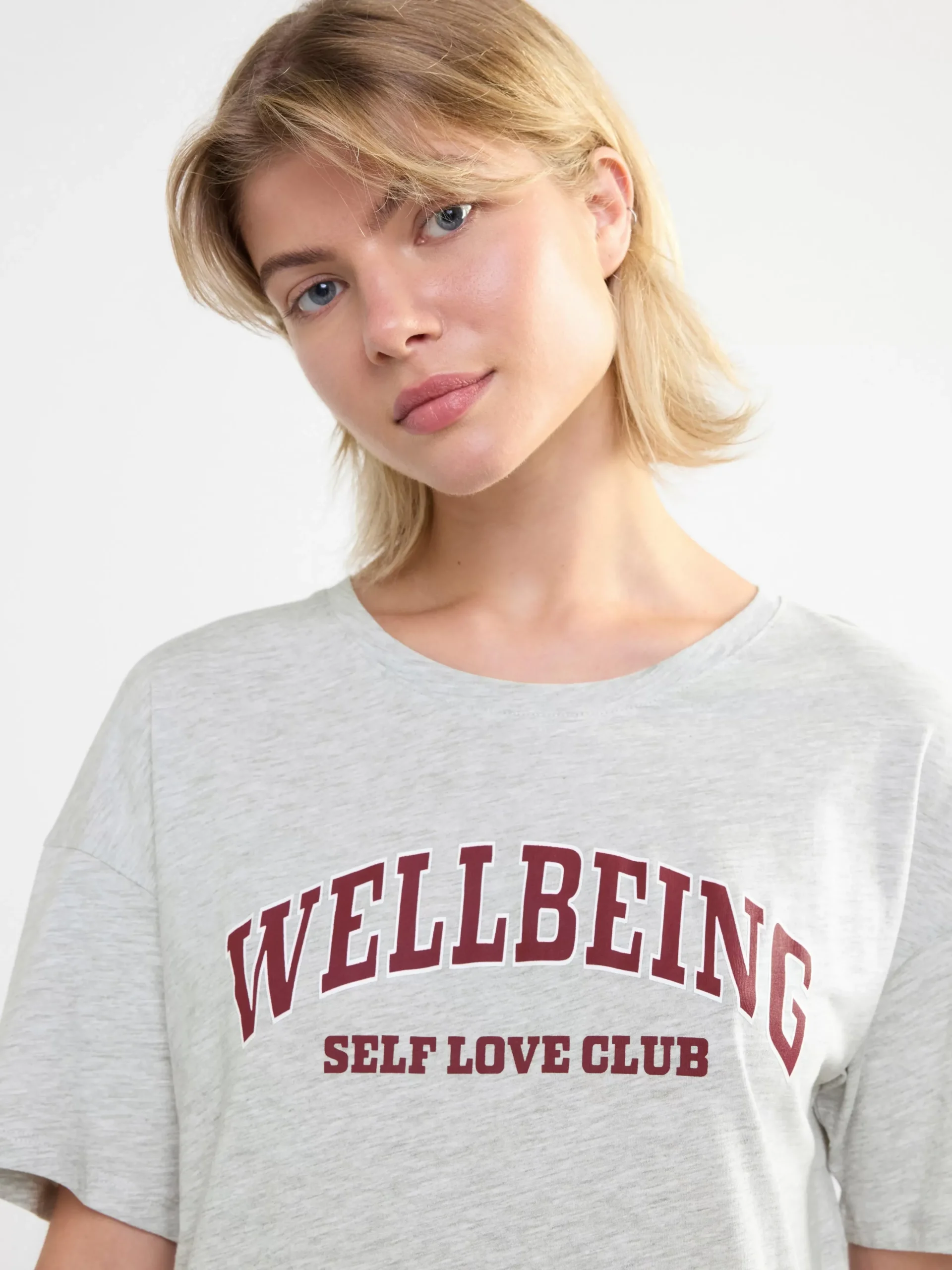 Nattplagg>Lindex Nattlinne I T-Shirt-Modell Light Grey Melange