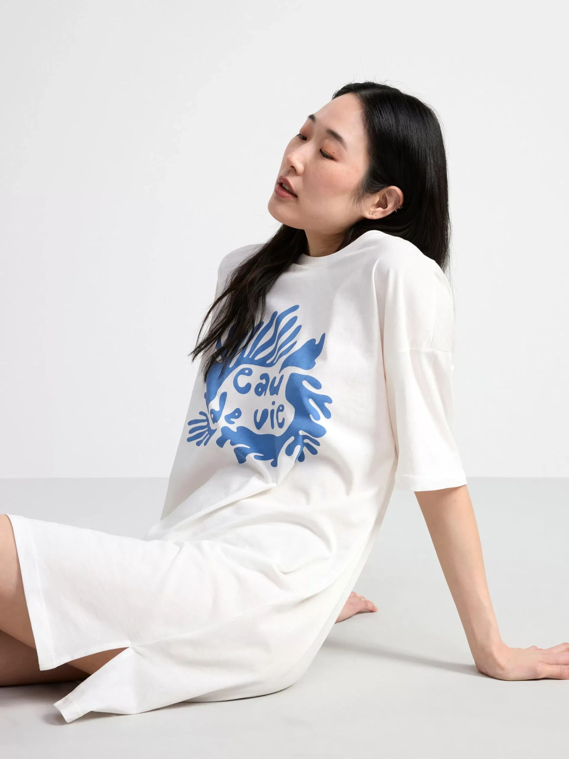 Nattplagg>Lindex Nattlinne I T-Shirt-Modell Off White
