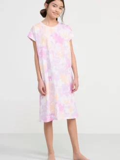 Nattplagg>Lindex Nattlinne Med Batikmonster Light Dusty White
