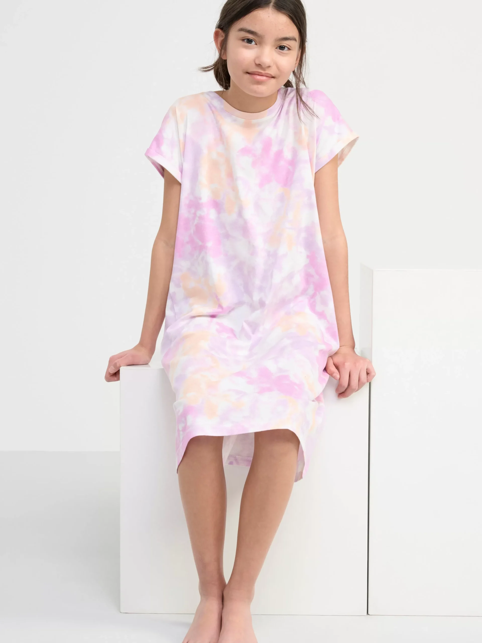 Nattplagg>Lindex Nattlinne Med Batikmonster Light Dusty White