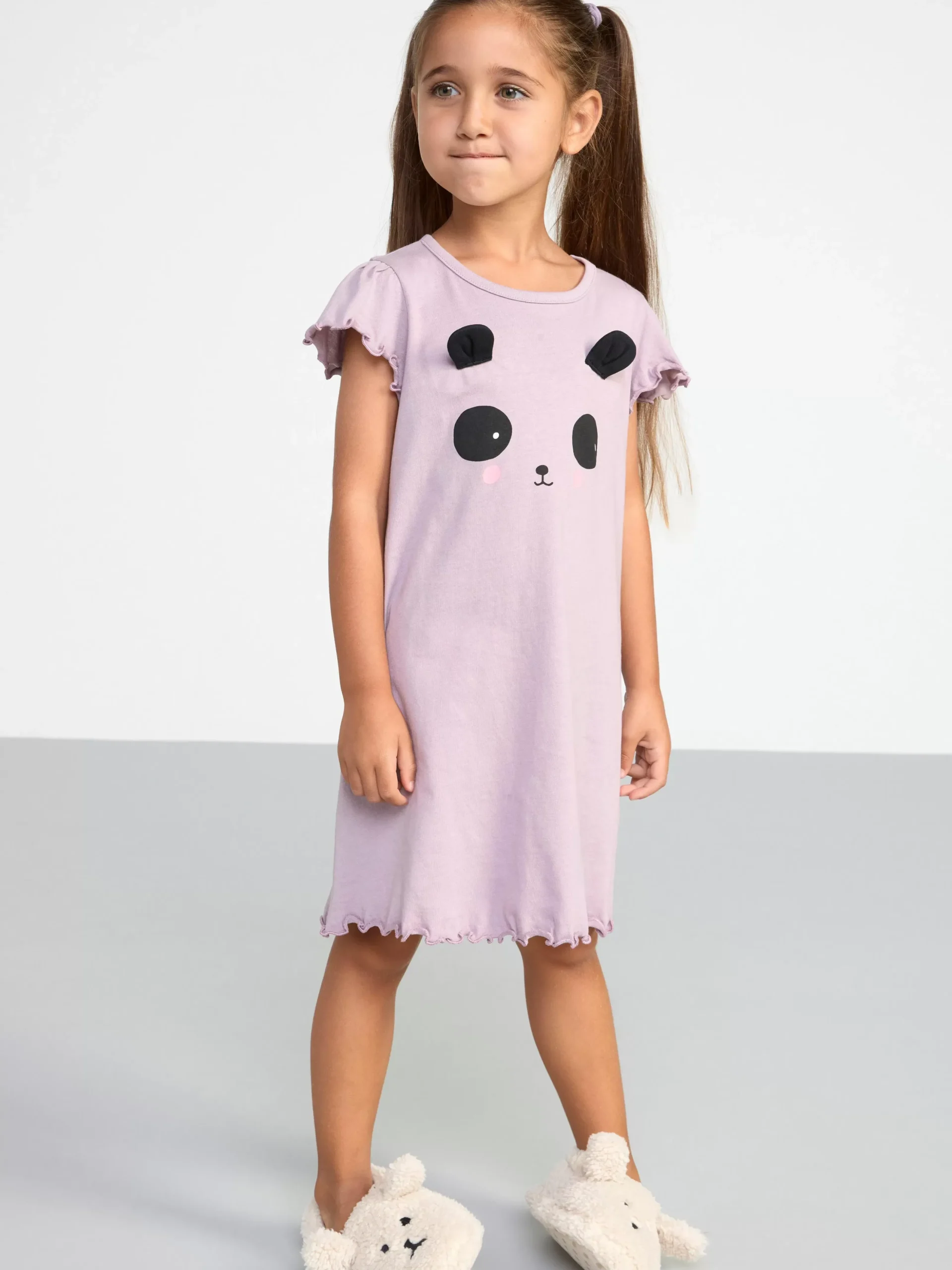 Nattplagg>Lindex Nattlinne Med Panda Light Dusty Lilac
