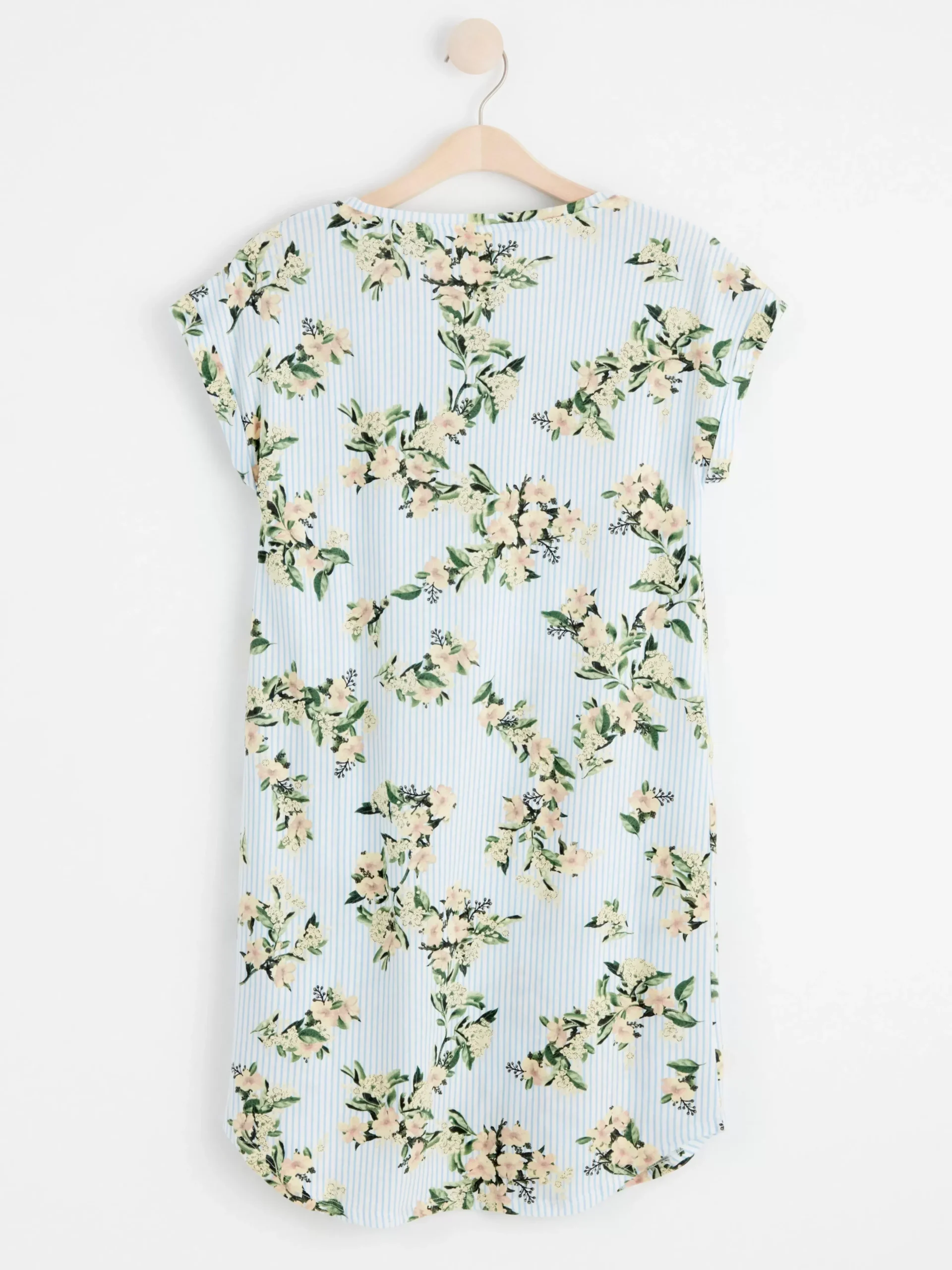 Nattplagg>Lindex Nattlinne Med Rander Och Blommor Blue