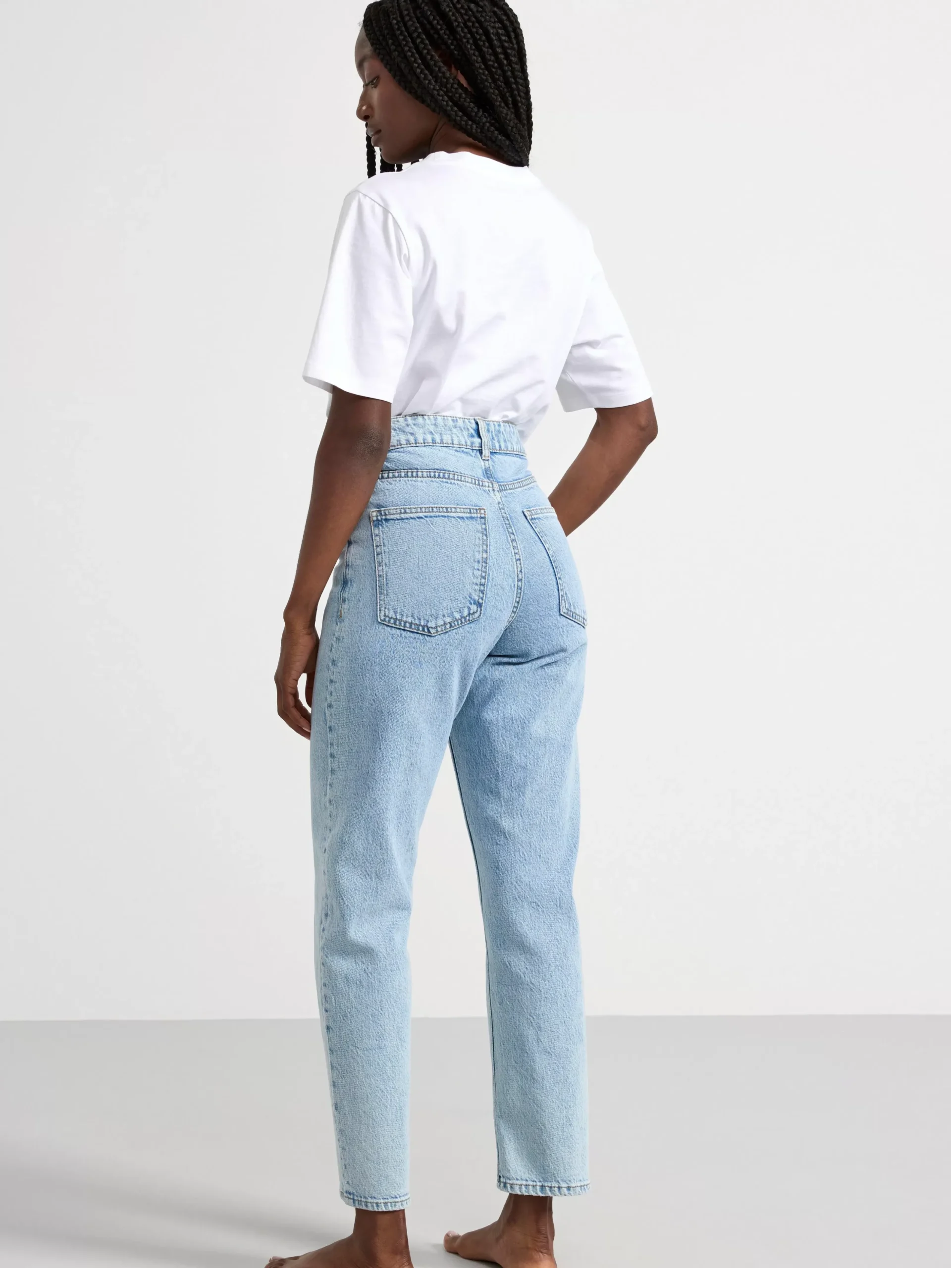 Jeans>Lindex Nea Croppade Raka Jeans Light Denim
