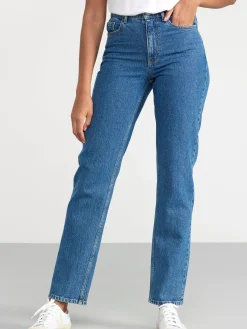 Jeans>Lindex Nea Croppade Raka Jeans Denim Blue