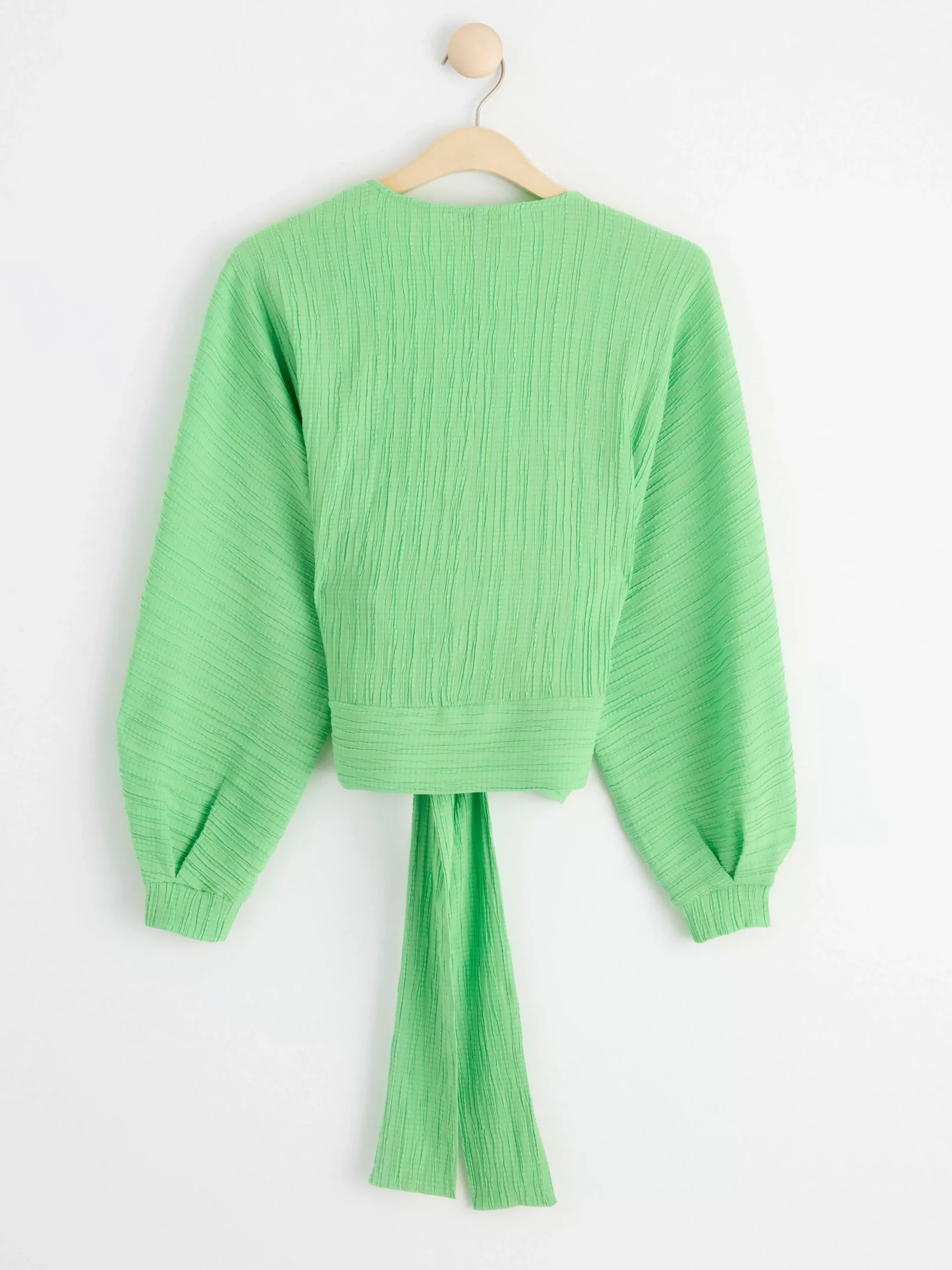 Blusar & Skjortor>Lindex Omlottblus Med Vid Arm Och Textur Green