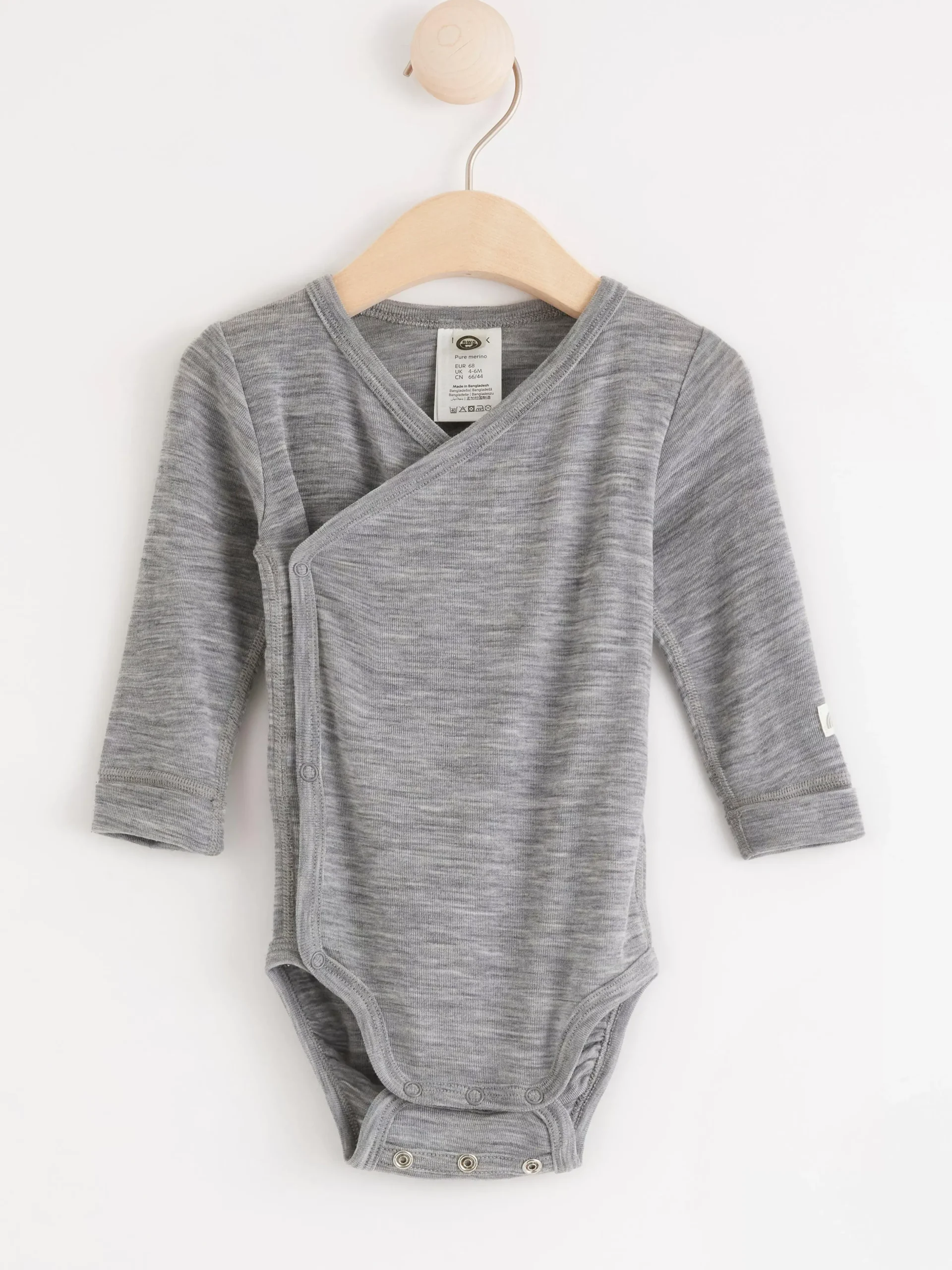 Bodies>Lindex Omlottbody I Merinoull Grey Melange