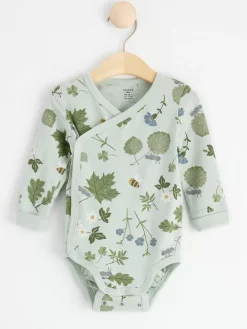 Bodies>Lindex Omlottbody Med Blommor Och Blad Light Aqua