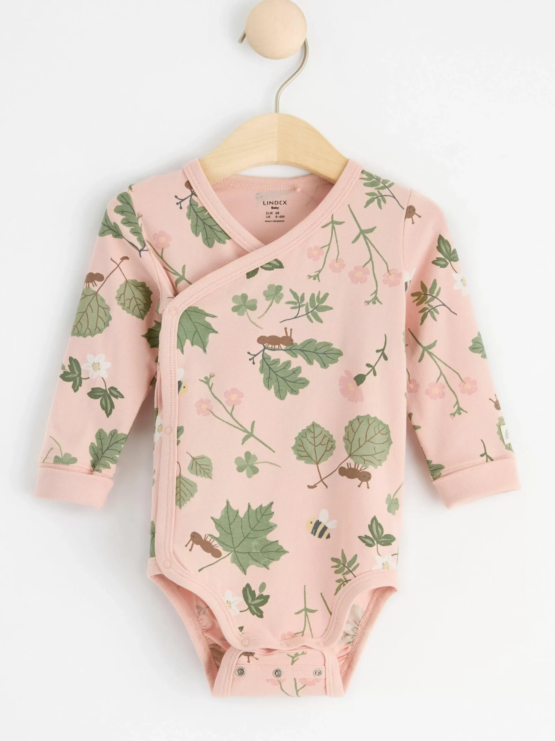 Bodies>Lindex Omlottbody Med Blommor Och Blad Light Dusty Pink