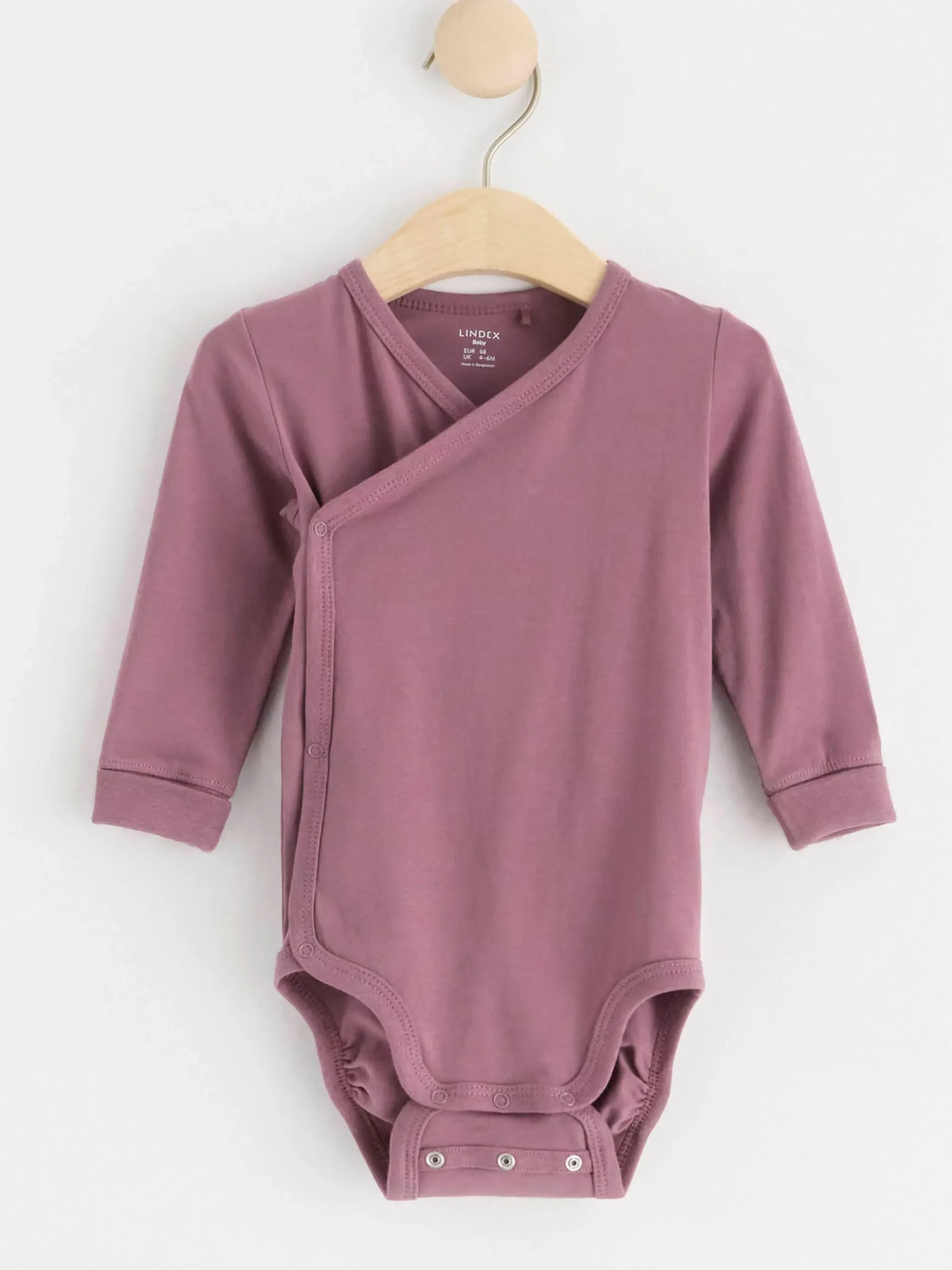 Bodies>Lindex Omlottbody Med Langa Armar Dusty Lilac