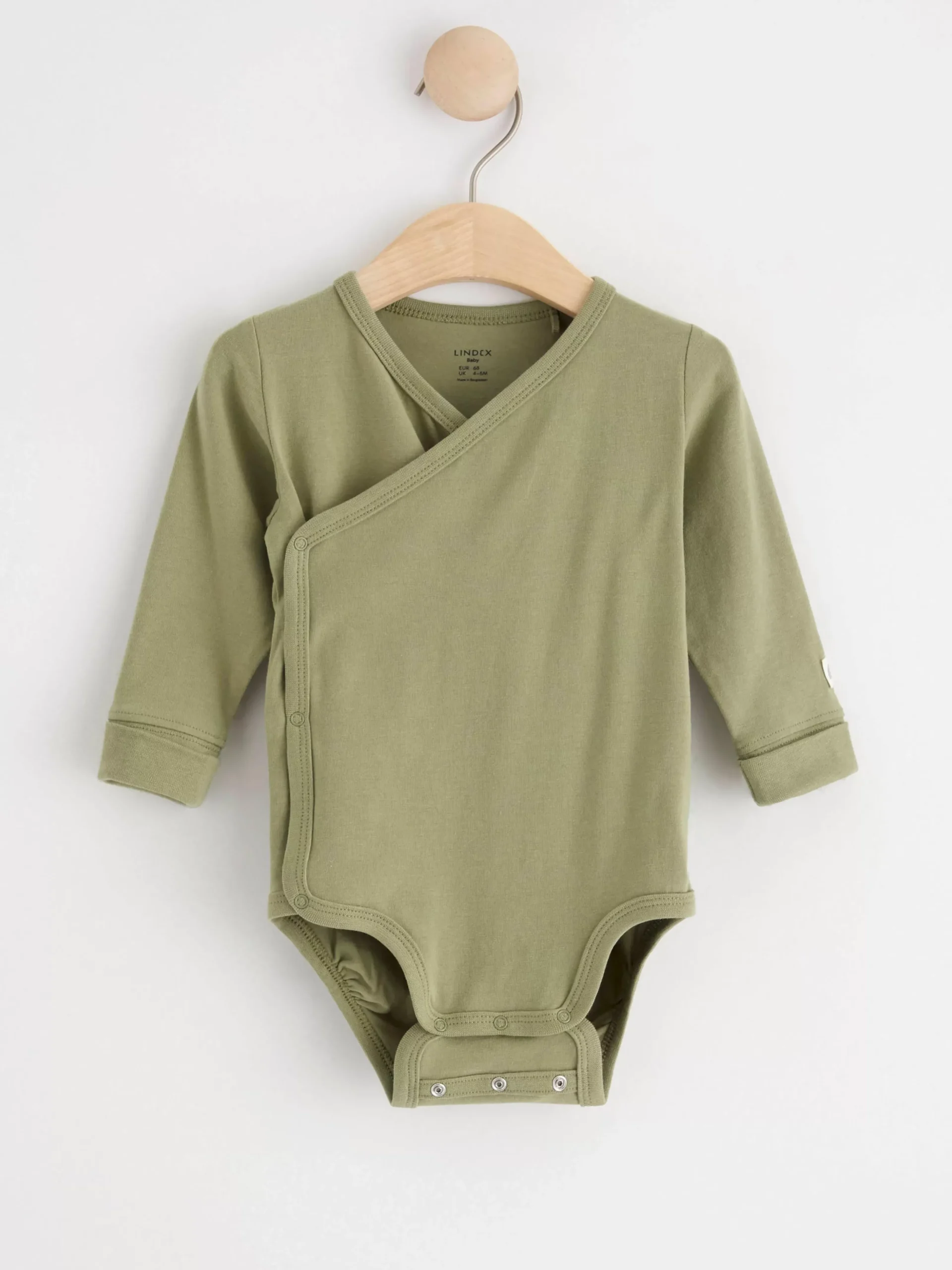 Bodies>Lindex Omlottbody Med Langa Armar Light Dusty Green